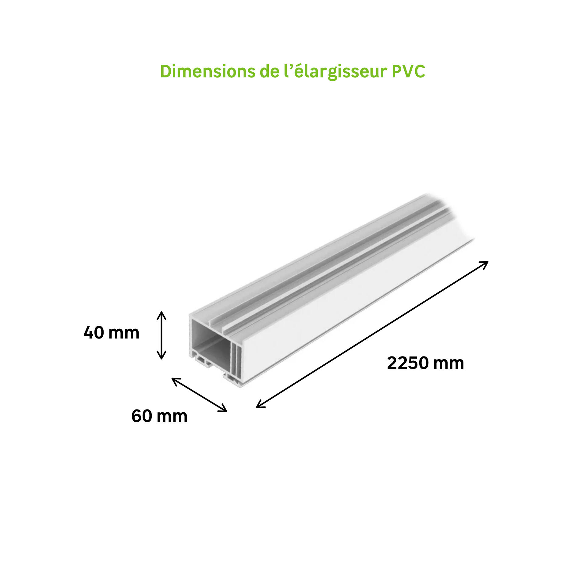 Élargisseur PVC blanc 40 mm longueur 2.25 m - 4
