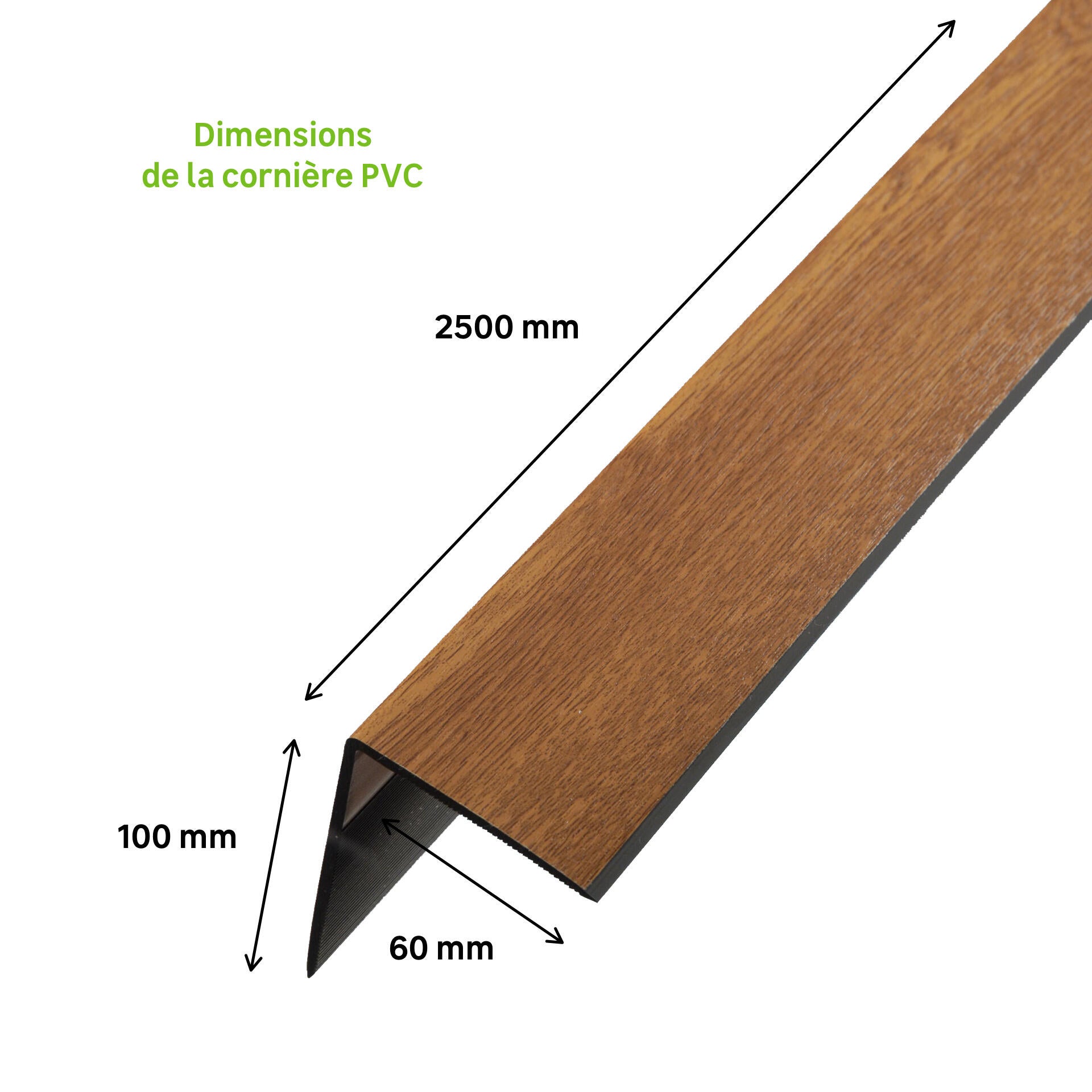 Cornière PVC Adhésive Chêne Clair 20x20mm - Longueur 1,30m | Décoration Et Finition Intérieure