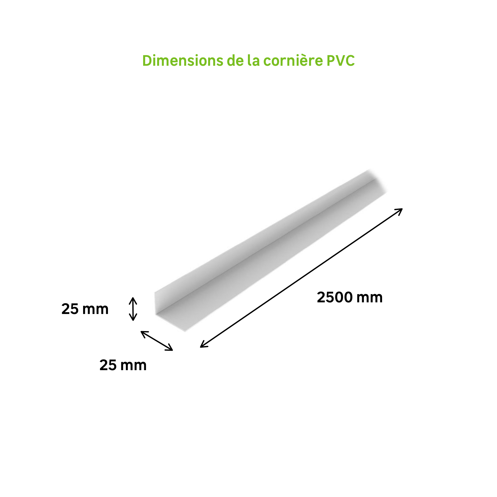 Cornière PVC 25x25 ép2.5, longueur 2.50 m Blanc - 4