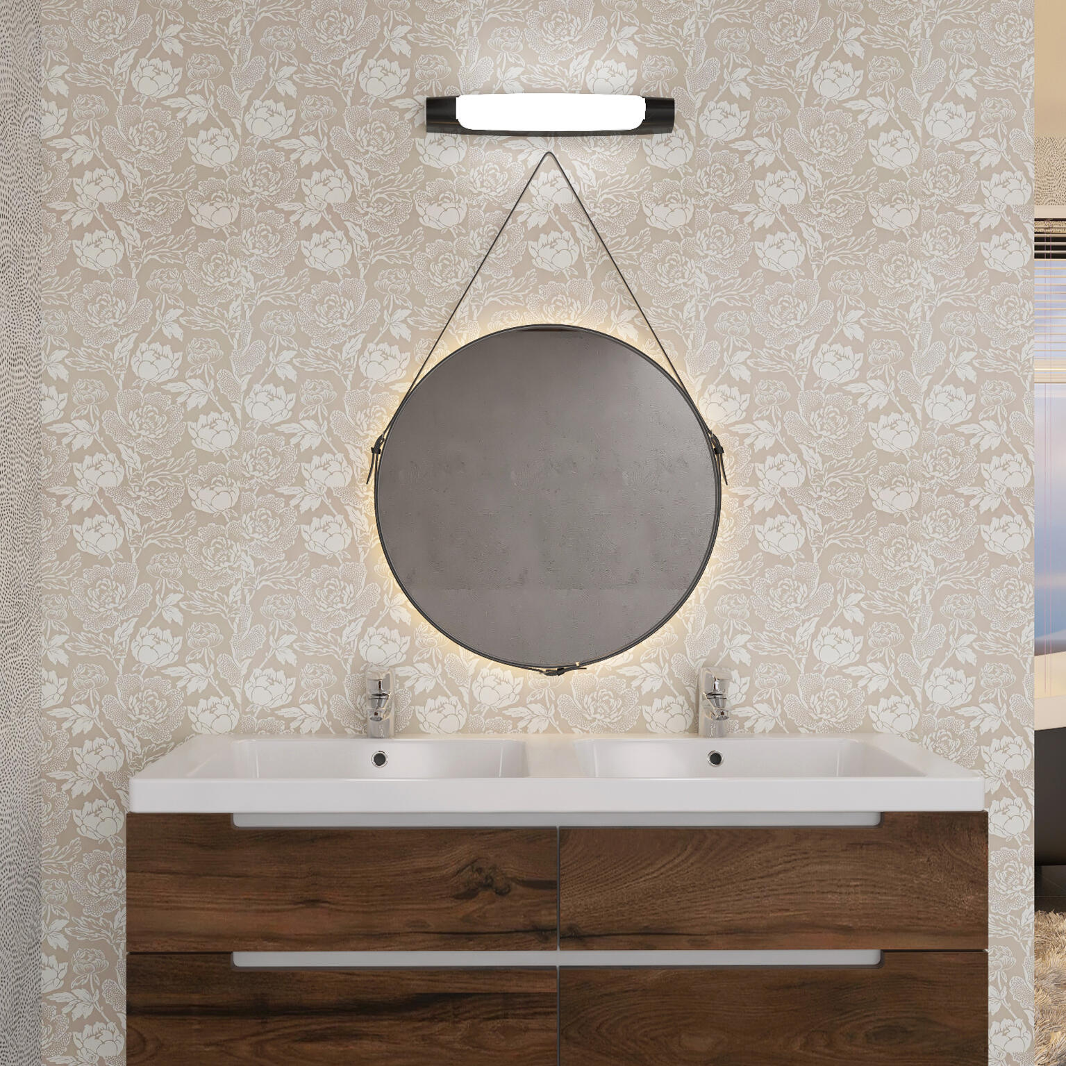 Réglette LED salle de bain Maud L.43 cm, 700 lumens blanc neutre, noir Aric - 2