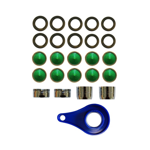 Kit di 25 pezzi per rompigetto rubinetto lavabo/bidet cromato lucido