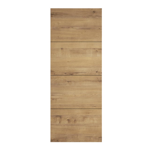 Kit porte Séville chêne 83 cm + rail Indus noir