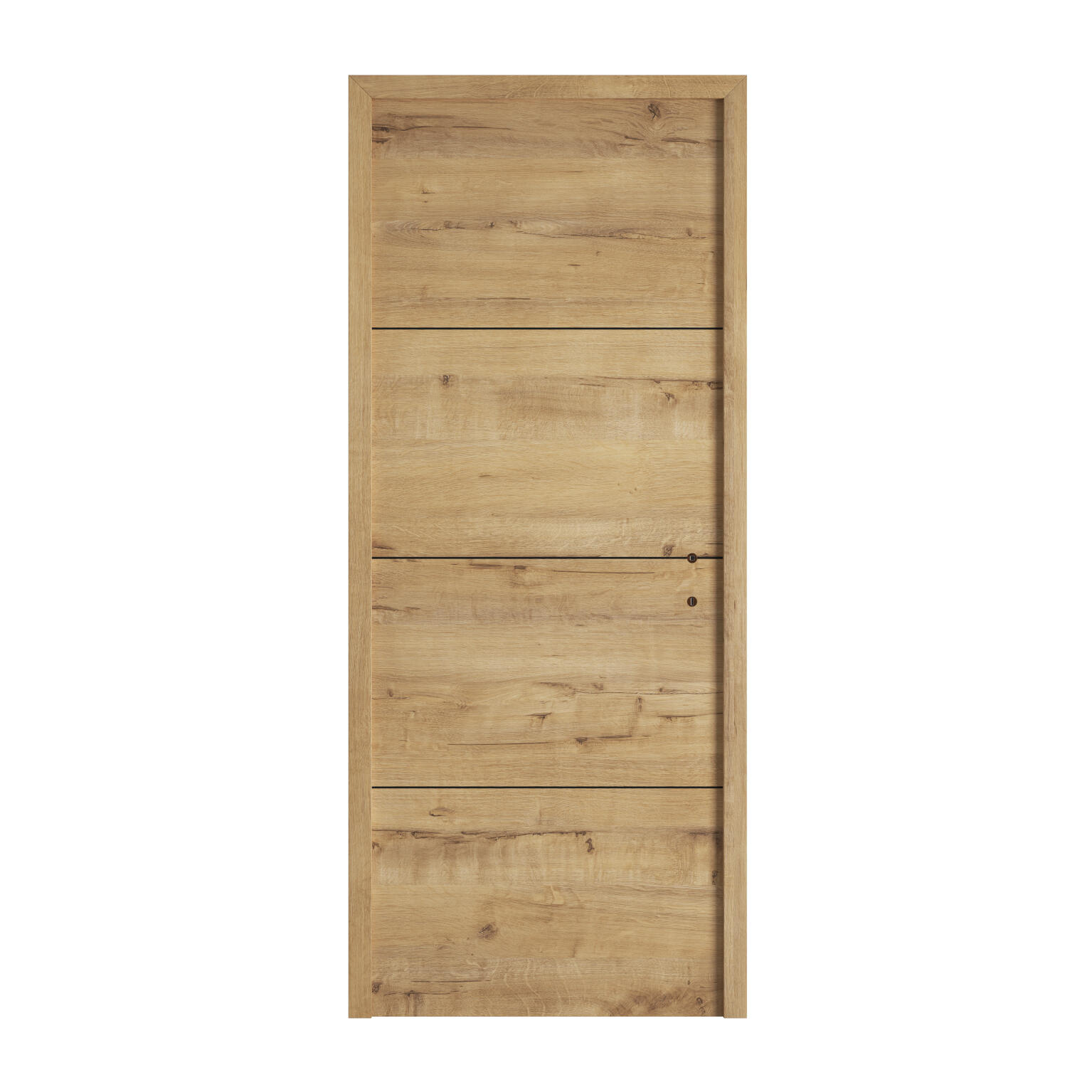 Bloc-porte Séville chêne nervuré H.204 x l.73 cm, poussant gauche | Leroy Merlin