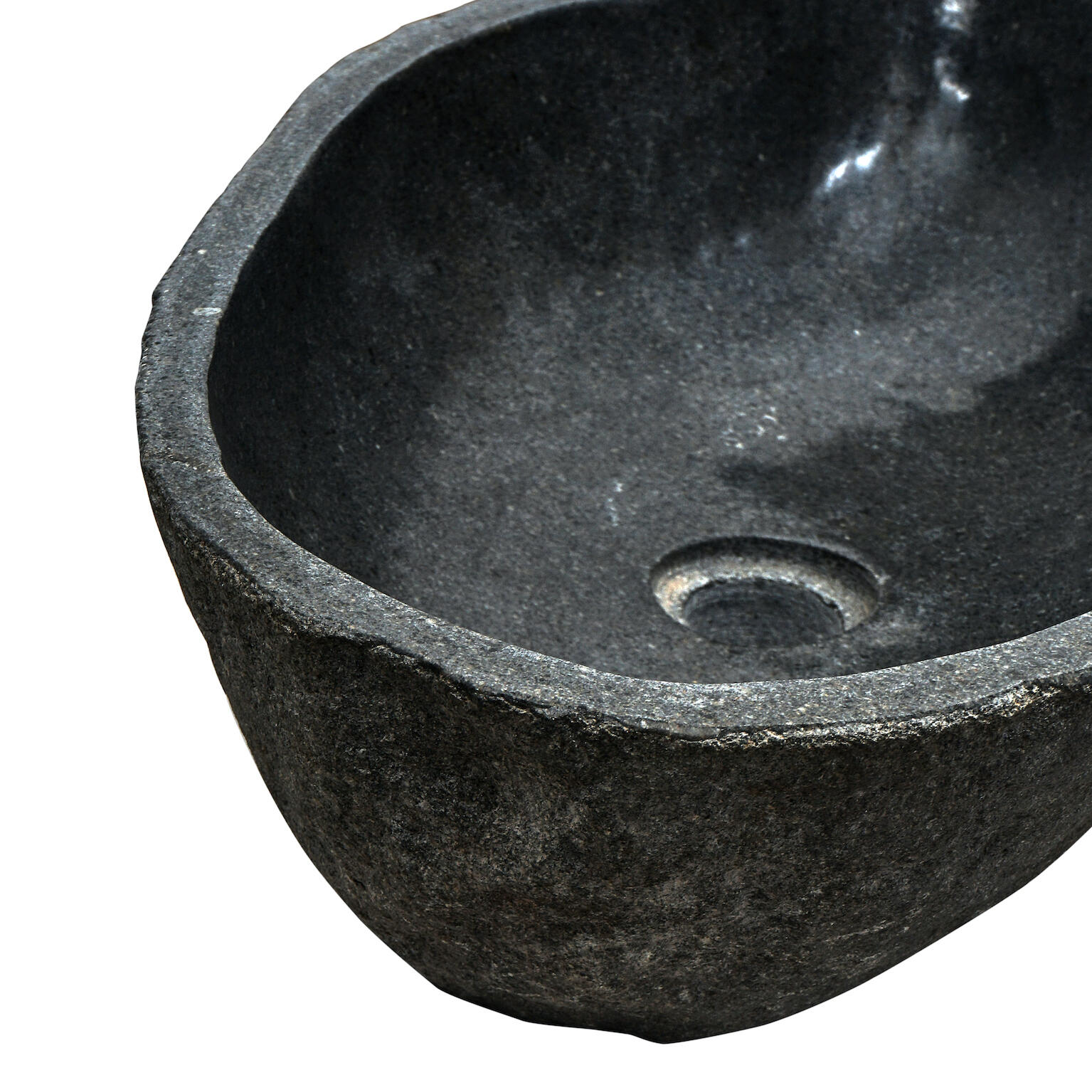 Vasque à poser granit irrégulier River stone H.15 x l.60 x P.50 cm gris mat - 5