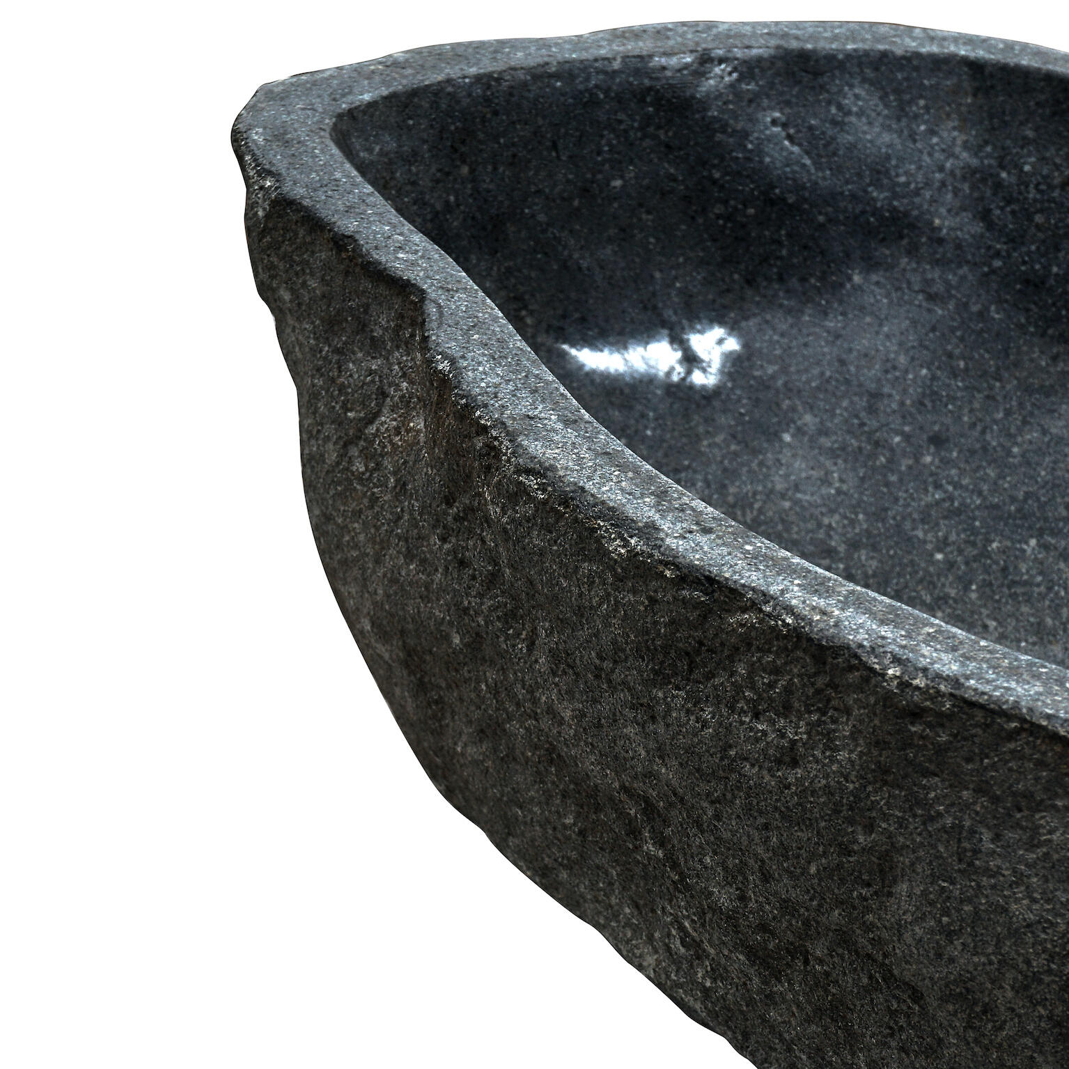 Vasque à poser granit irrégulier River stone H.15 x l.60 x P.50 cm gris mat - 4