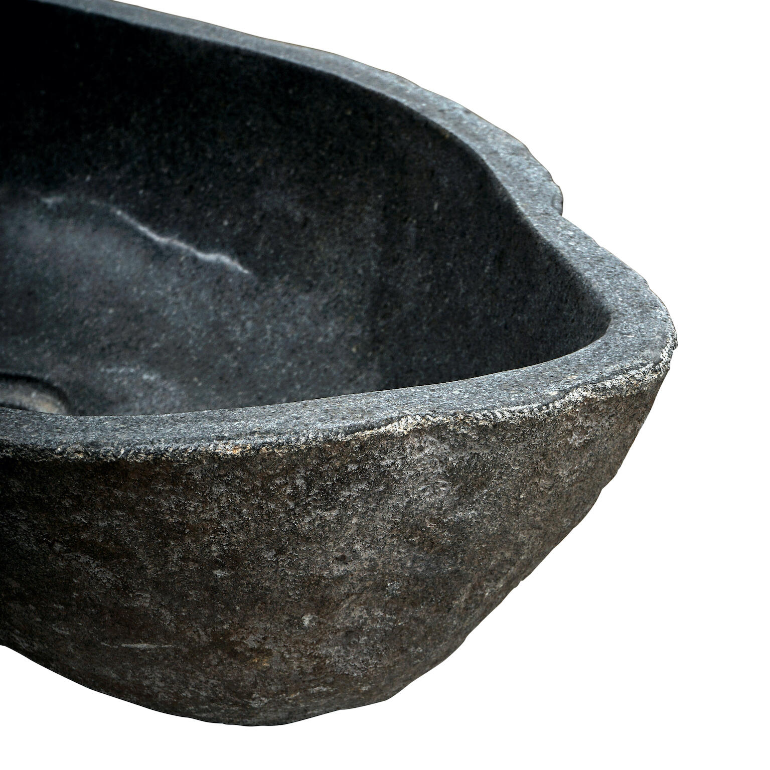 Vasque à poser granit irrégulier River stone H.15 x l.60 x P.50 cm gris mat - 3