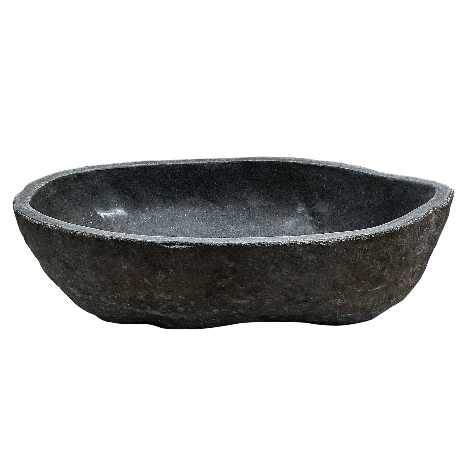 Vasque à poser granit irrégulier River stone H.15 x l.60 x P.50 cm gris mat - 2