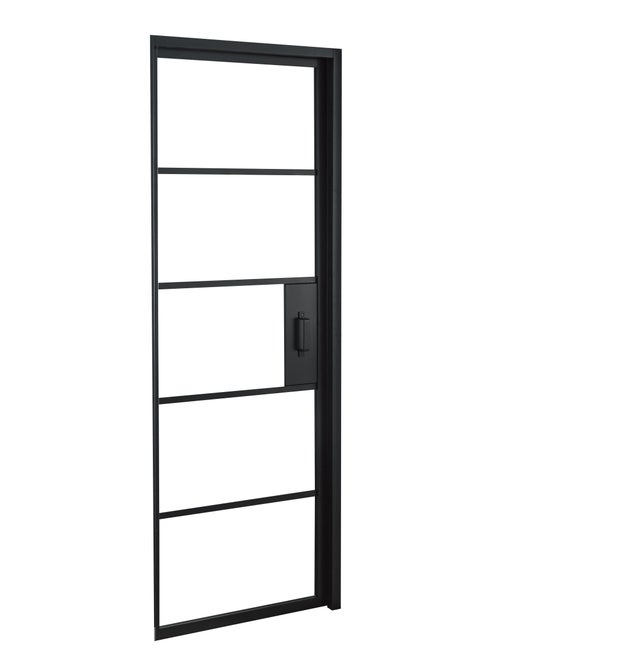 Bloc-porte Chloé noir, H.204 x l.83 cm, poussant gauche