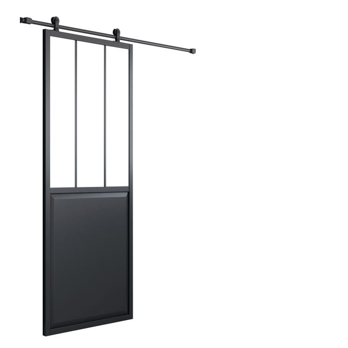 puerta de taller negra