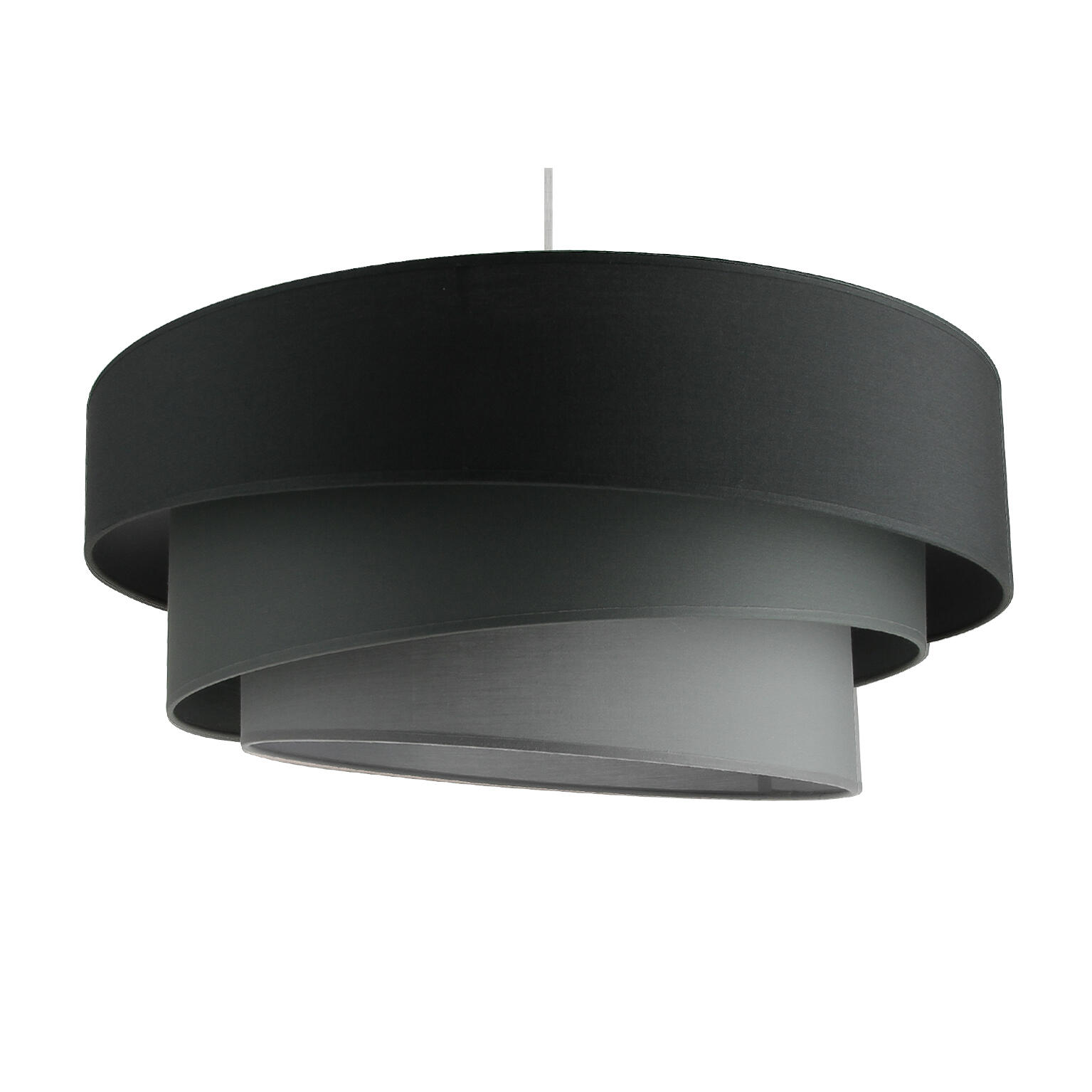 Suspension 1x e27 coton gris zingué n°1 METROPOLIGHT Ionos D.58 cm - 5