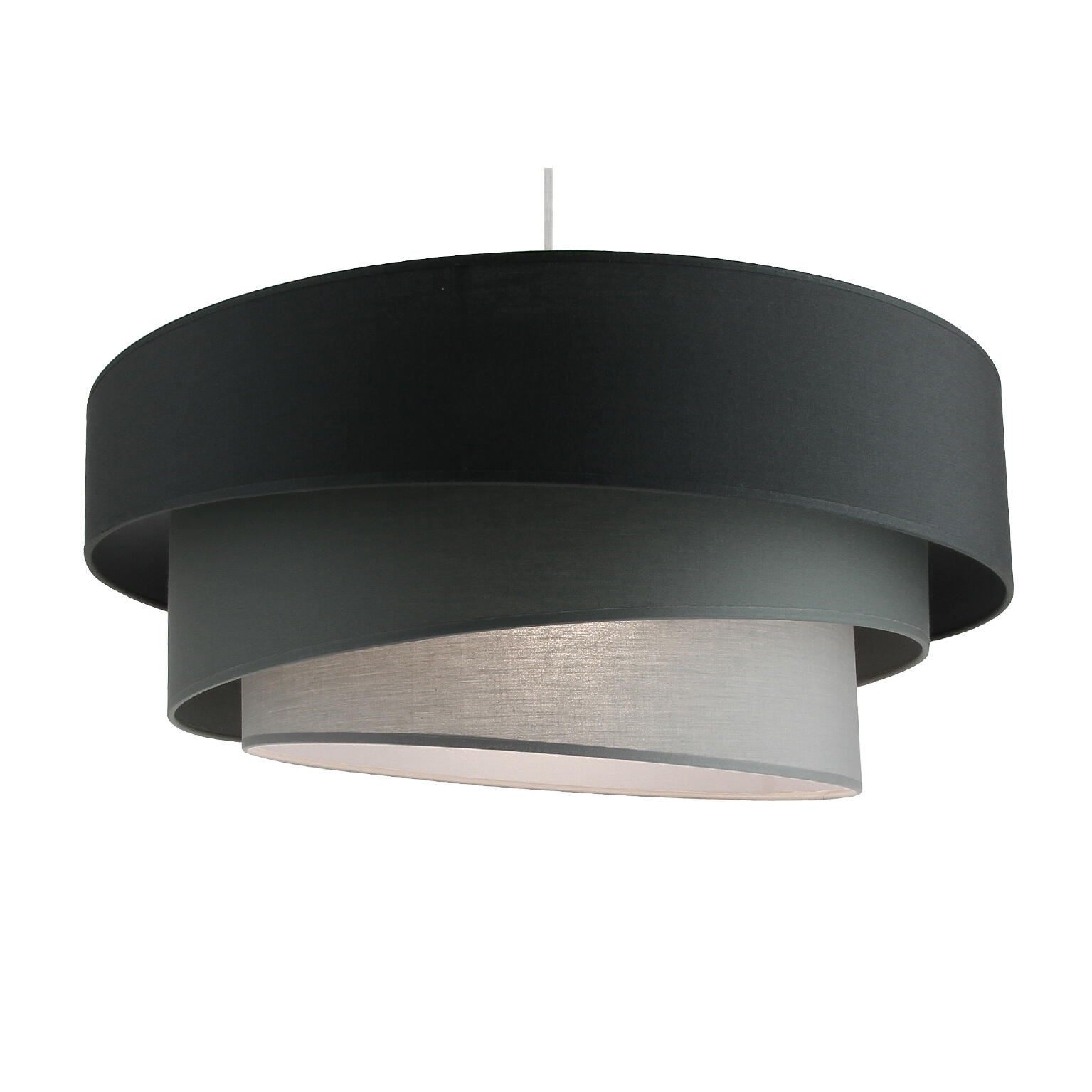 Suspension 1x e27 coton gris zingué n°1 METROPOLIGHT Ionos D.58 cm - 4