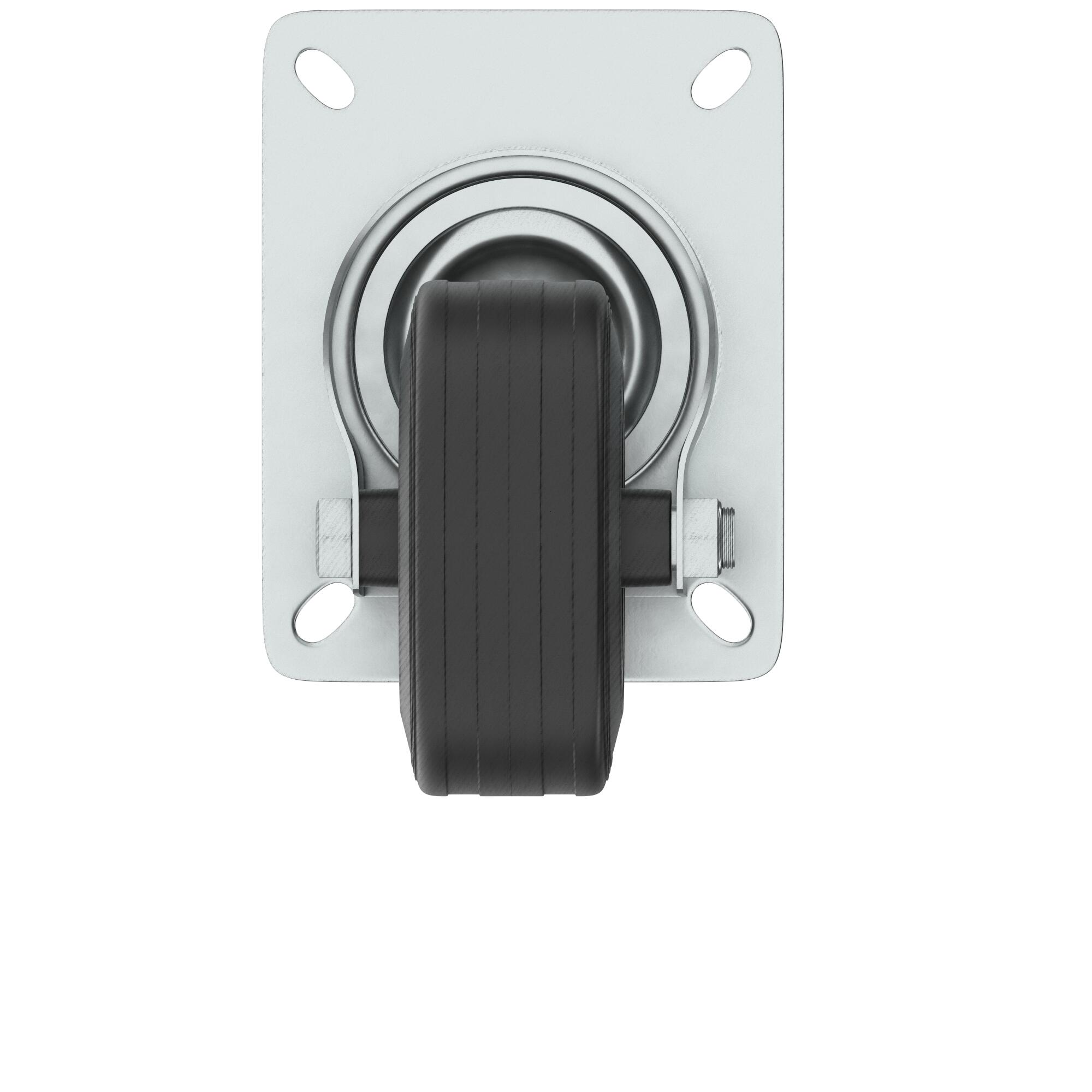 Roulette pivotante sur plaque diam.125 mm - 2