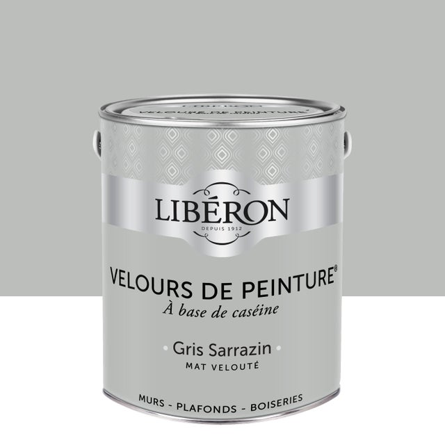 Peinture mur, plafond gris sarrazin velours LIBÉRON Velours de peinture® 2.5L