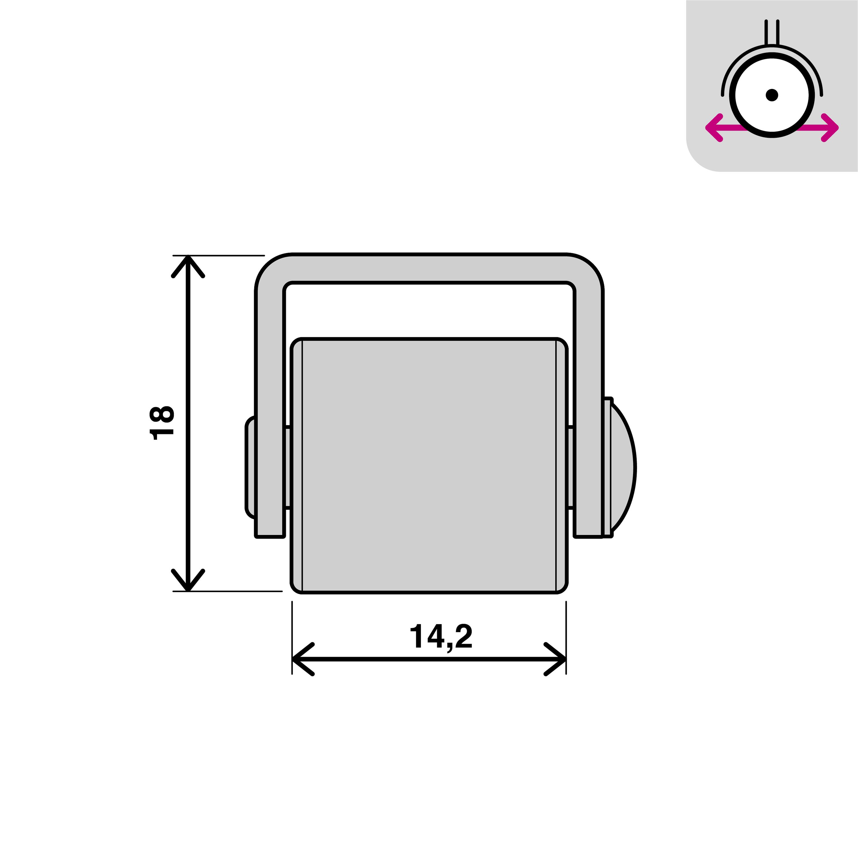 8 roues fixe sur plaque diam.13 mm - 3