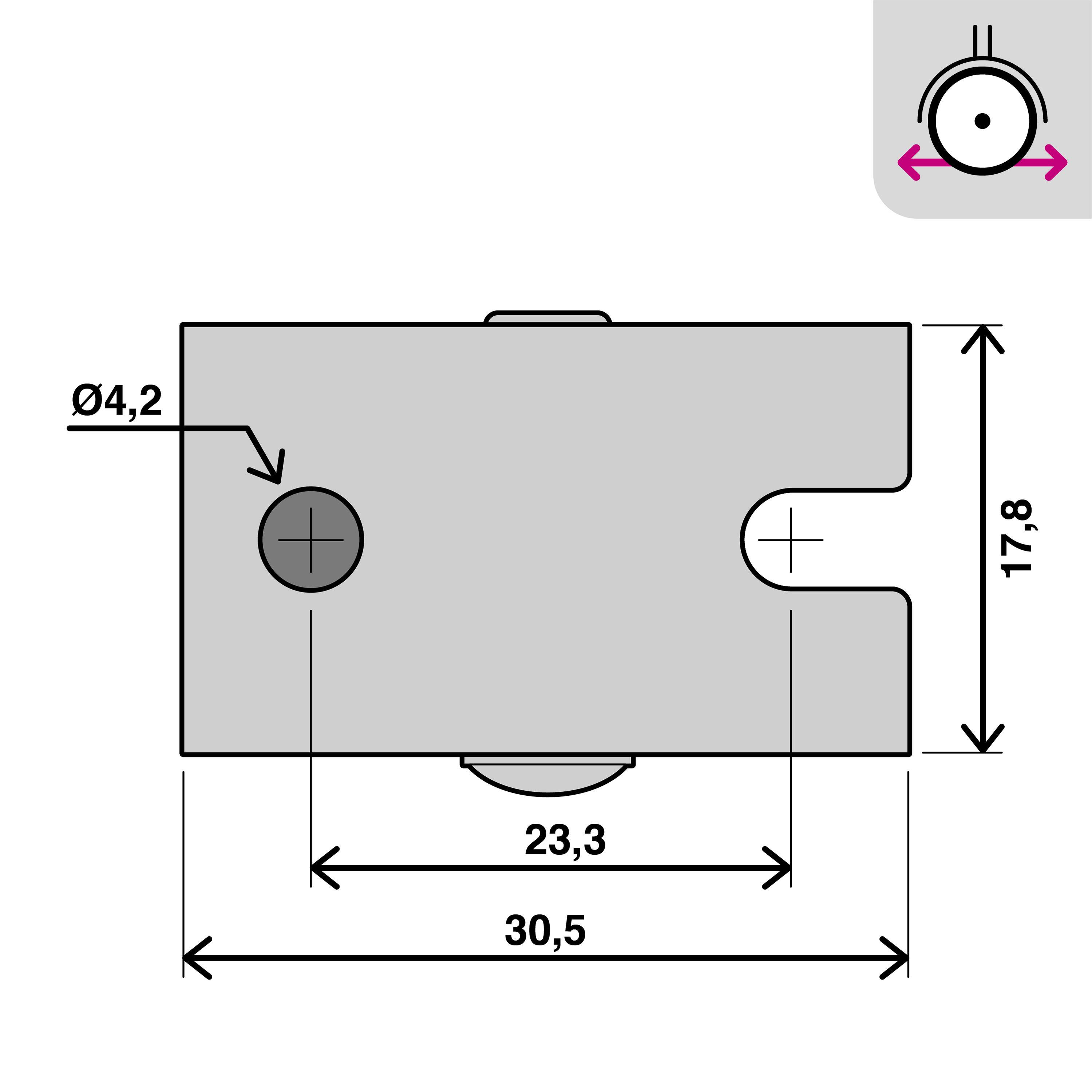 8 roues fixe sur plaque diam.13 mm - 2