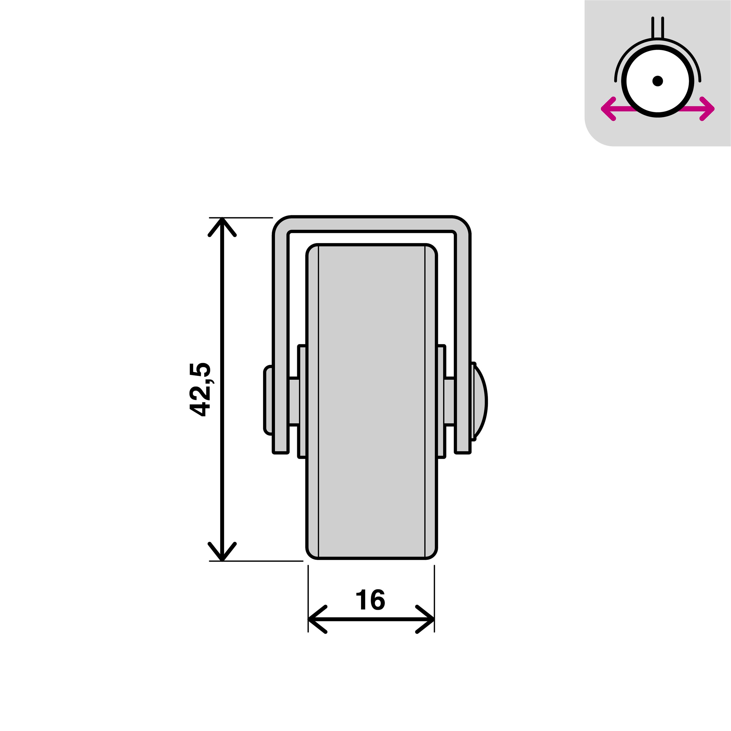 Roue fixe sur plaque diam.40 mm - 3