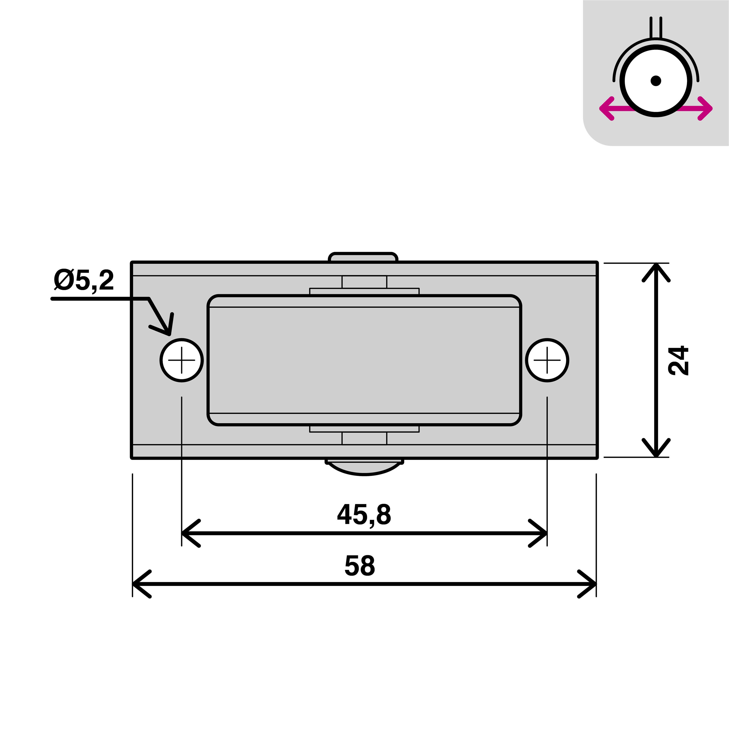Roue fixe sur plaque diam.40 mm - 2