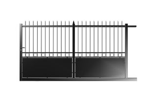 Coulissant acier Ambre ½AJ l.357xH.203cm ouv.droite Antico NR9005 liv.home