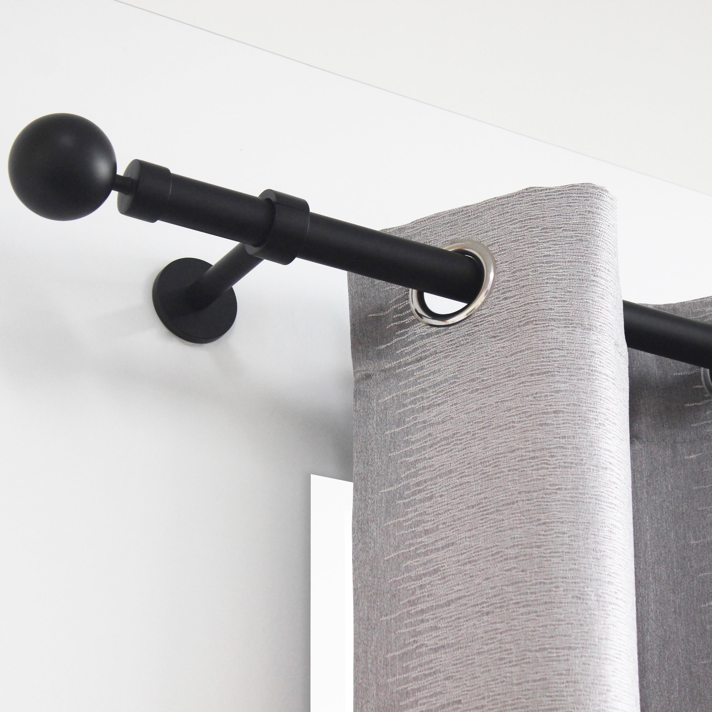 Lot de 2 embouts pour barre à rideau , Diam.28 mm noir Graph, INSPIRE - 2