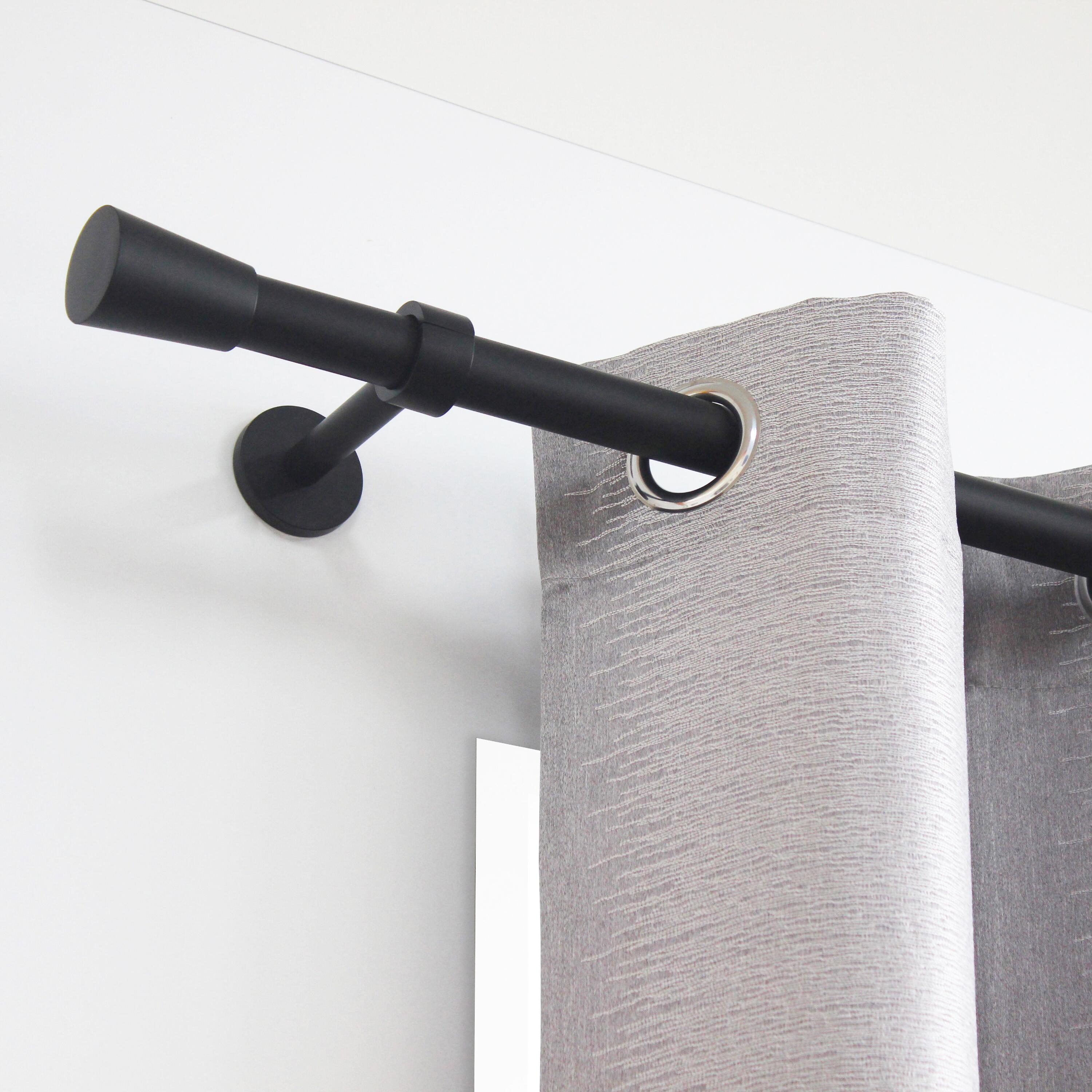 Lot de 2 embouts pour barre à rideau , Diam.28 mm noir Graph, INSPIRE - 3