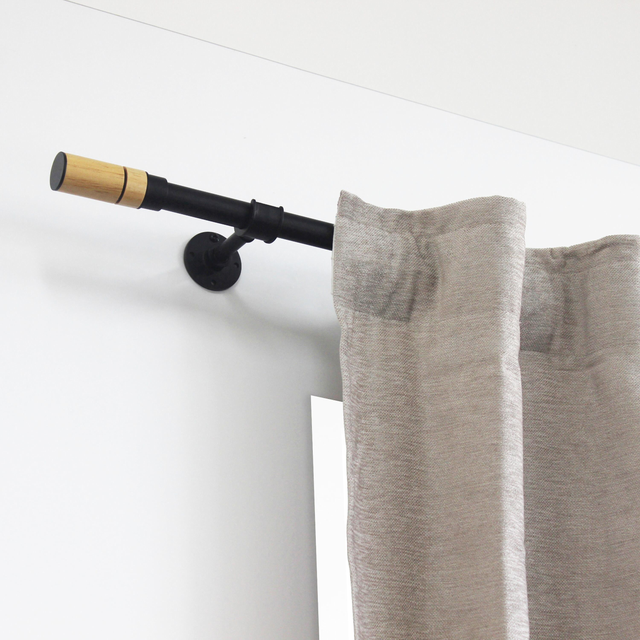 Support pour tringle à rideau Facto 20mm noir peint INSPIRE