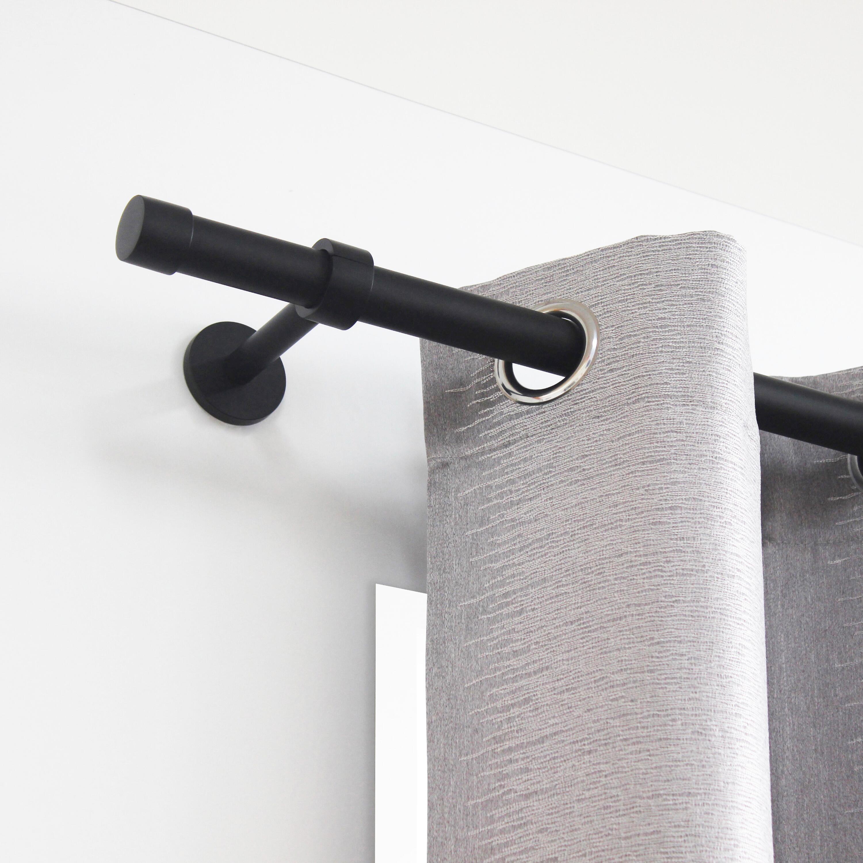 Lot de 2 embouts pour barre à rideau , Diam.28 mm noir Graph, INSPIRE - 2