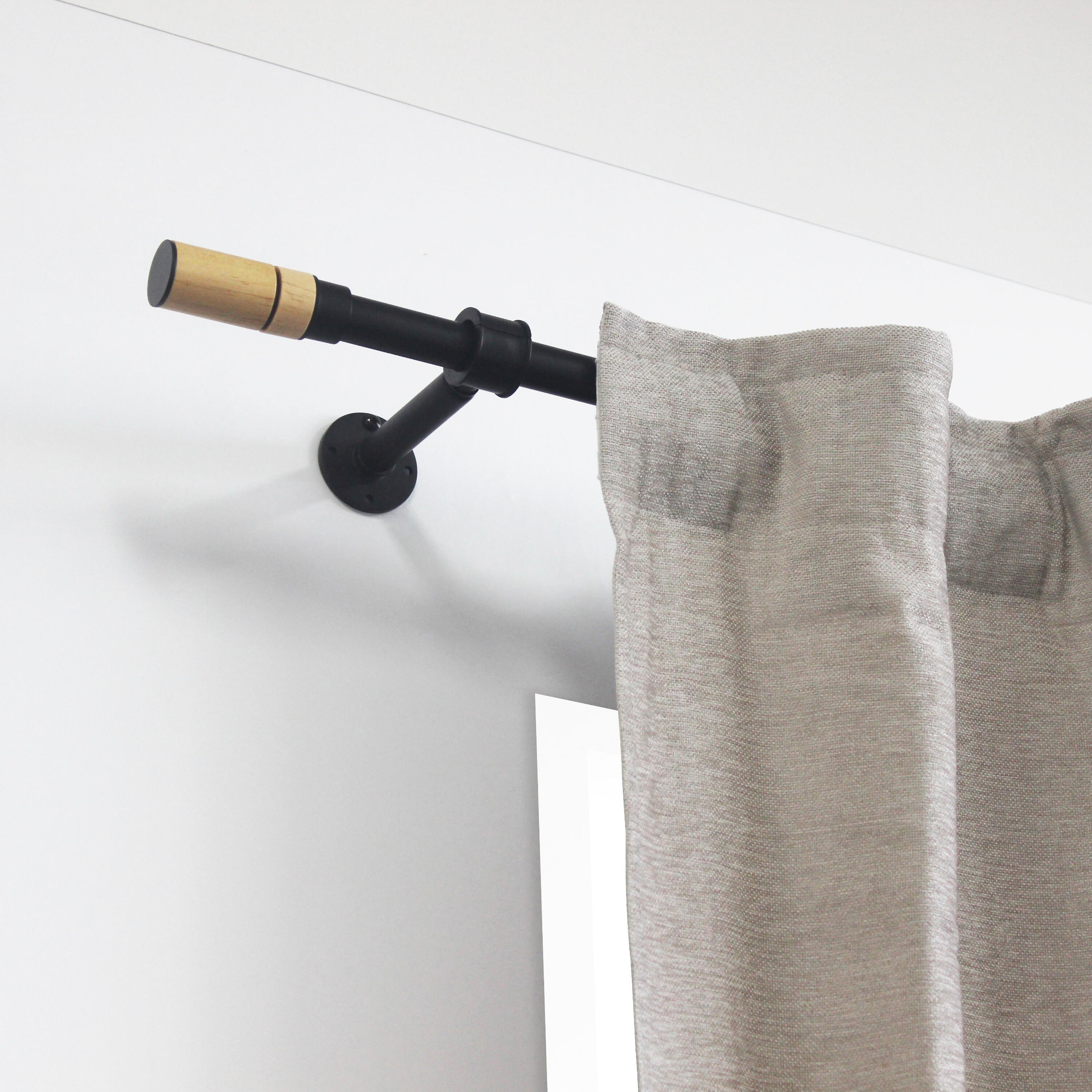 Lot de 2 supports extensibles tringle à rideau Facto, 20 mm noir peint INSPIRE - 2