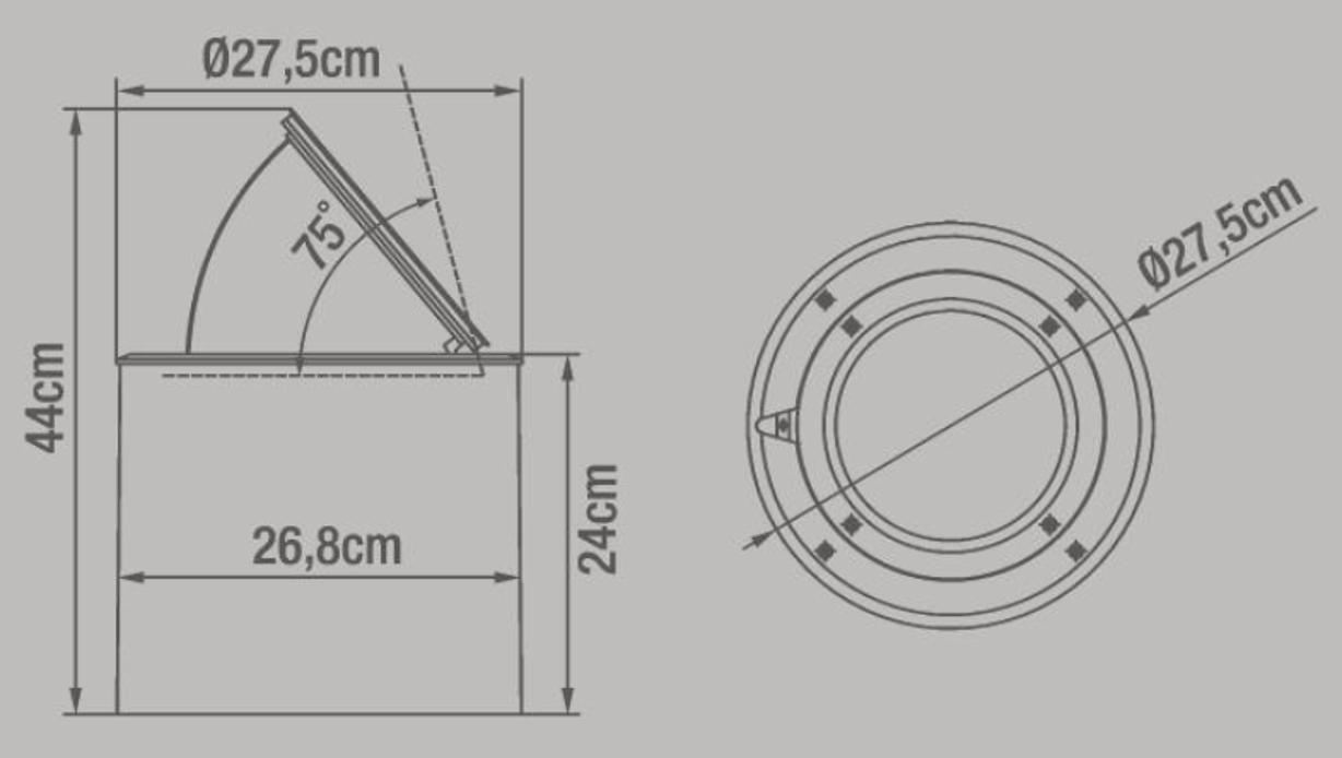 Portafaretto da incasso in alluminio E27 nero tondo IP67 INSPIRE - 2