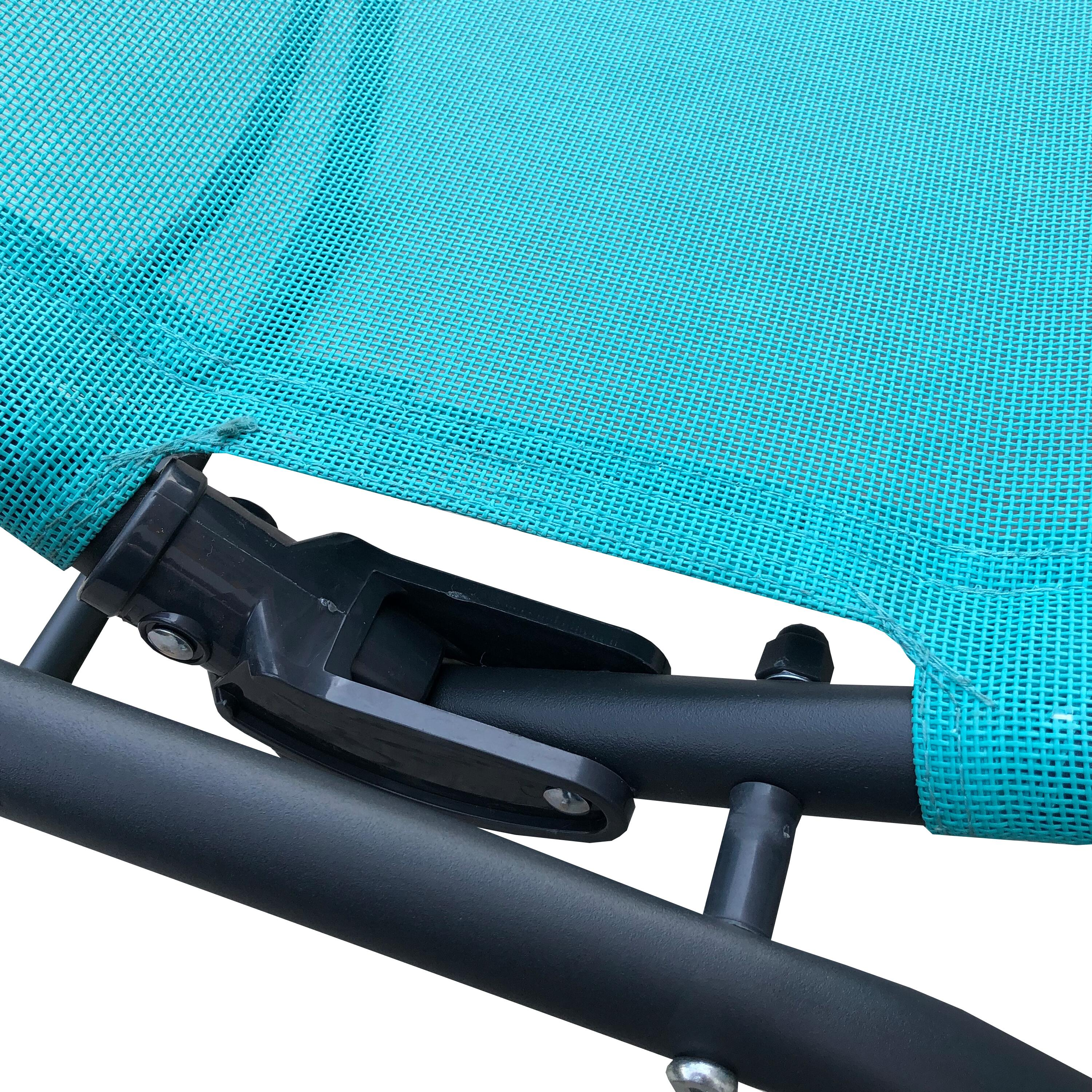 Bain de soleil FIESTA pliable en métal coloris bleu Miami - 2 positions - 9