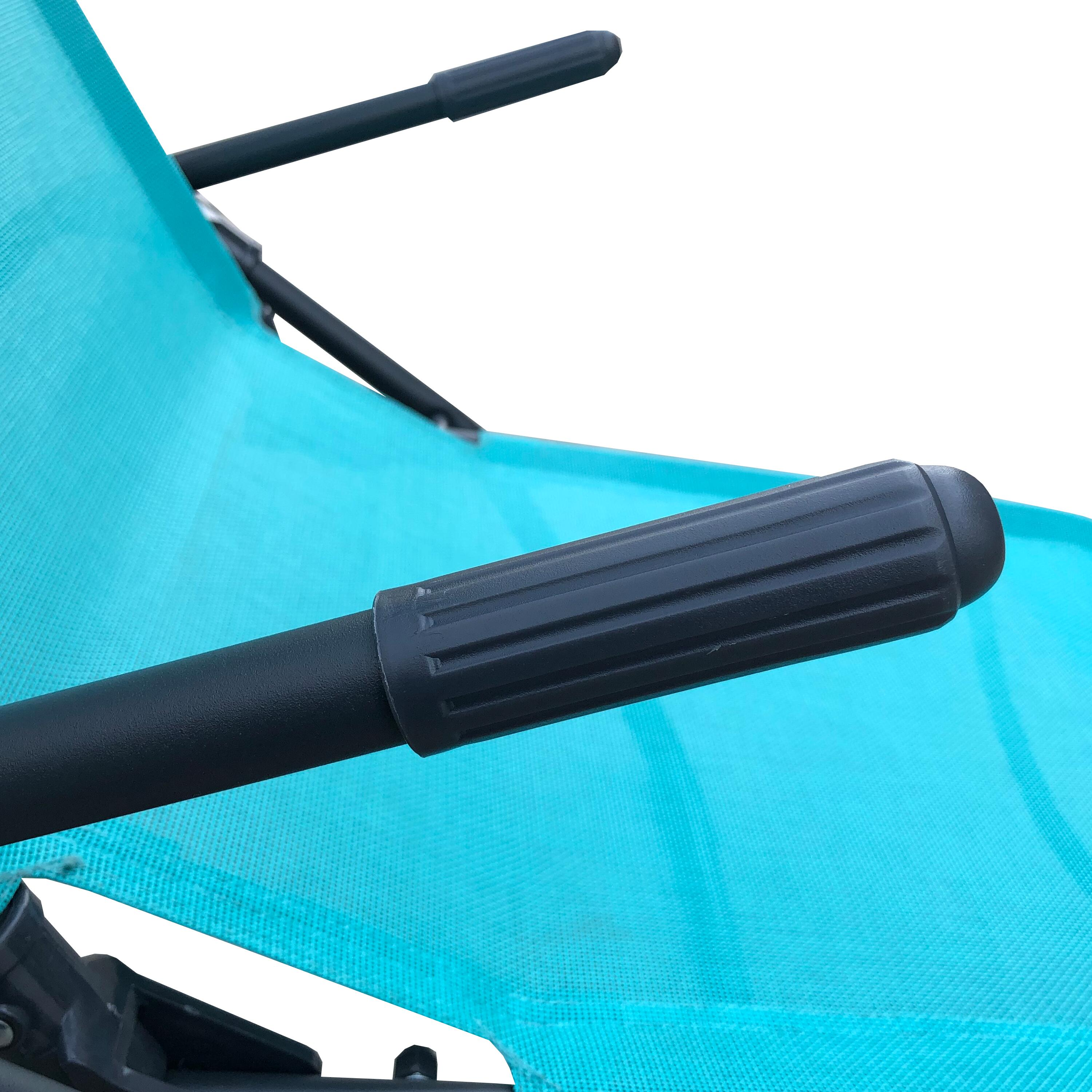 Bain de soleil FIESTA pliable en métal coloris bleu Miami - 2 positions - 8