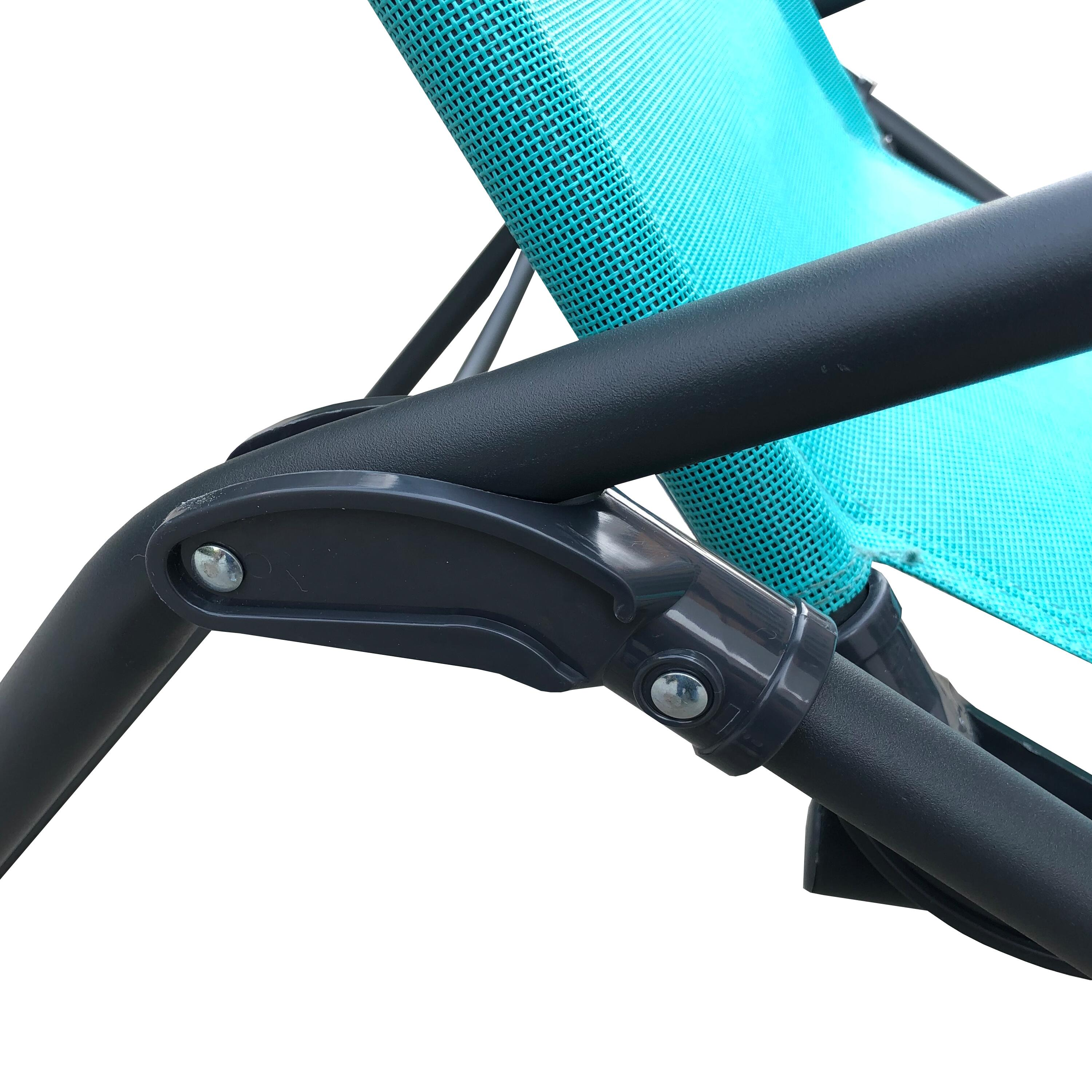 Bain de soleil FIESTA pliable en métal coloris bleu Miami - 2 positions - 7