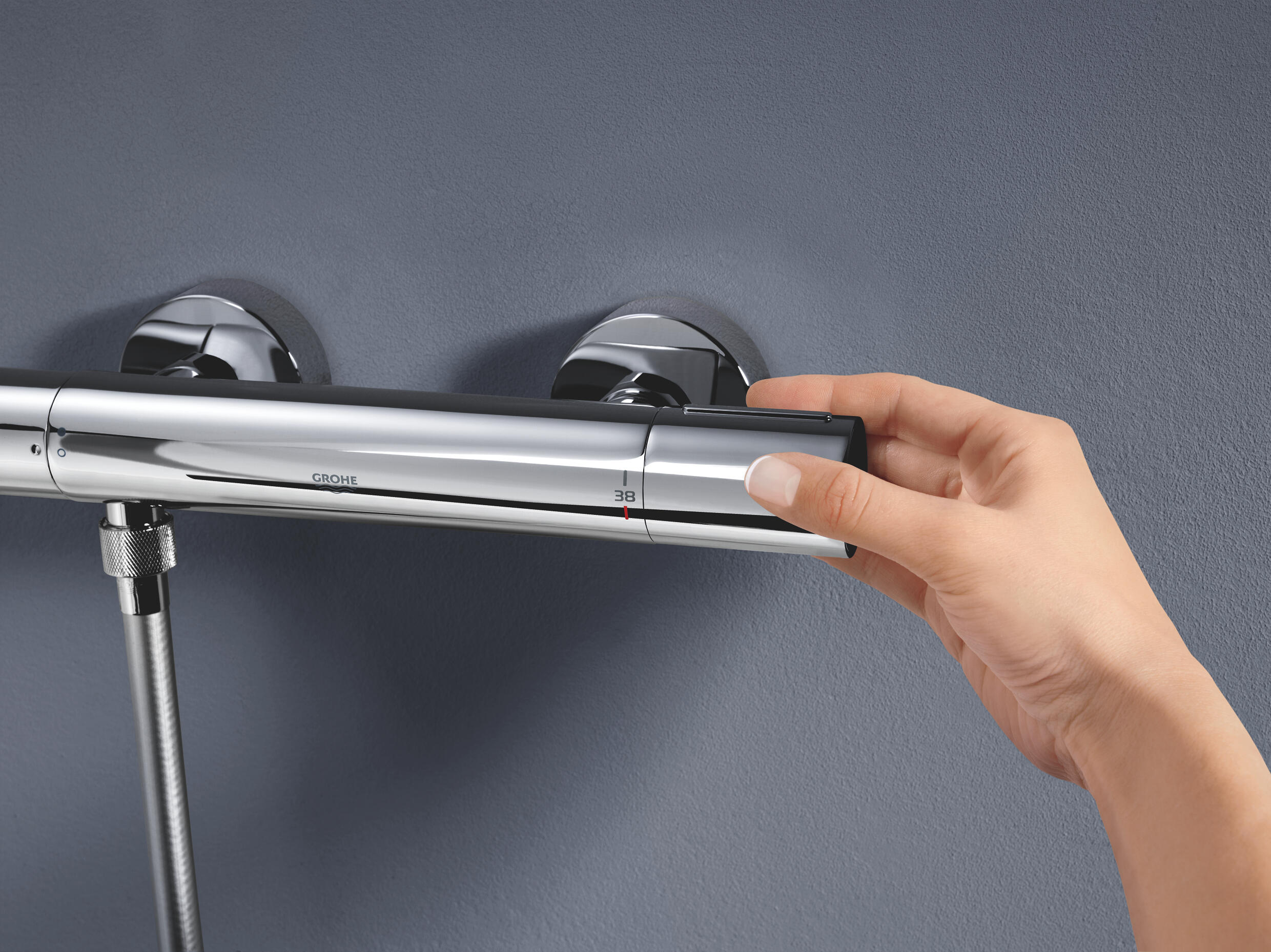 Ensemble de douche avec mitigeur thermo chrome, GROHE, combibarre Clova QuickFix - 4