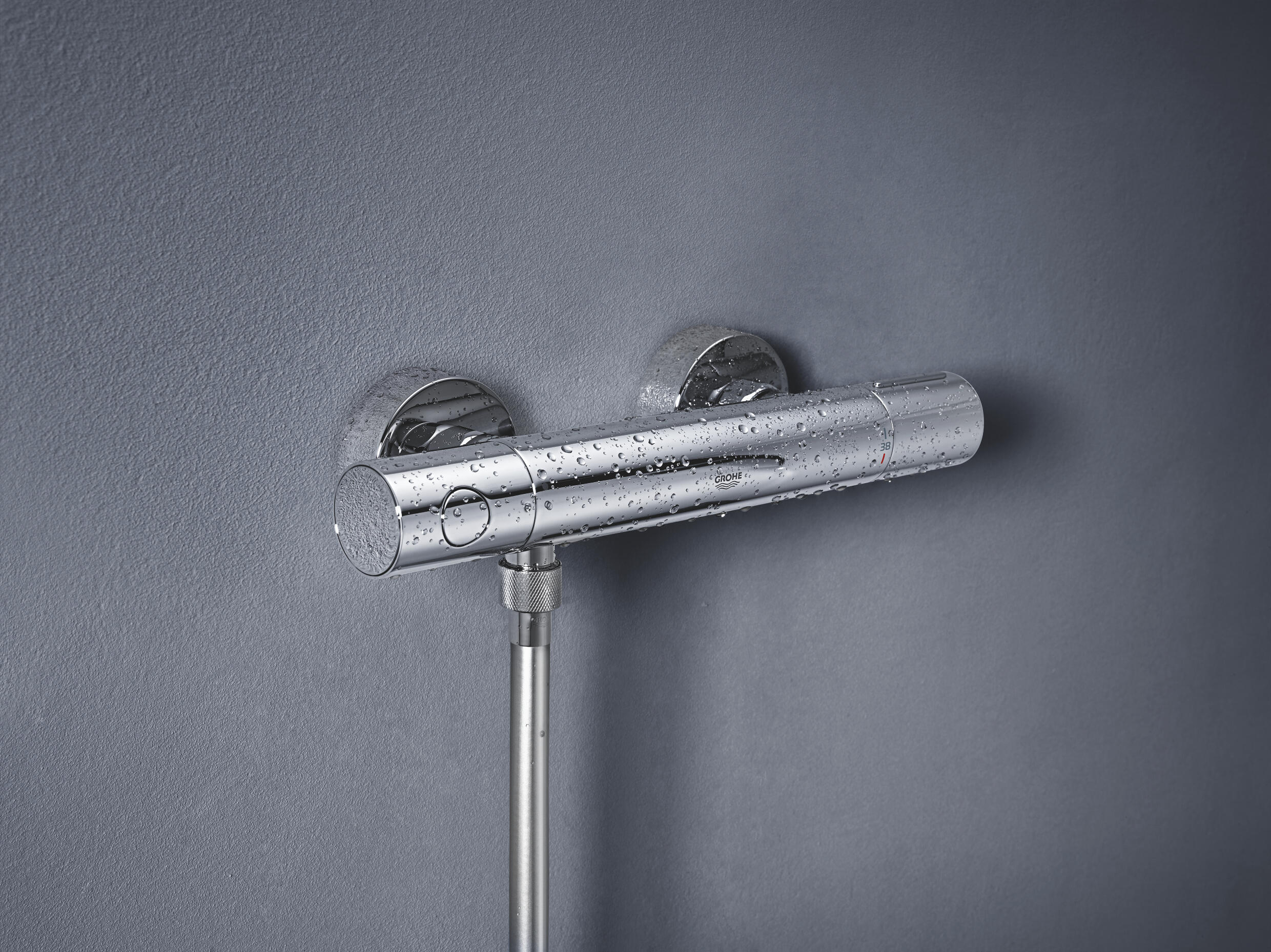 Ensemble de douche avec mitigeur thermo chrome, GROHE, combibarre Clova QuickFix - 5
