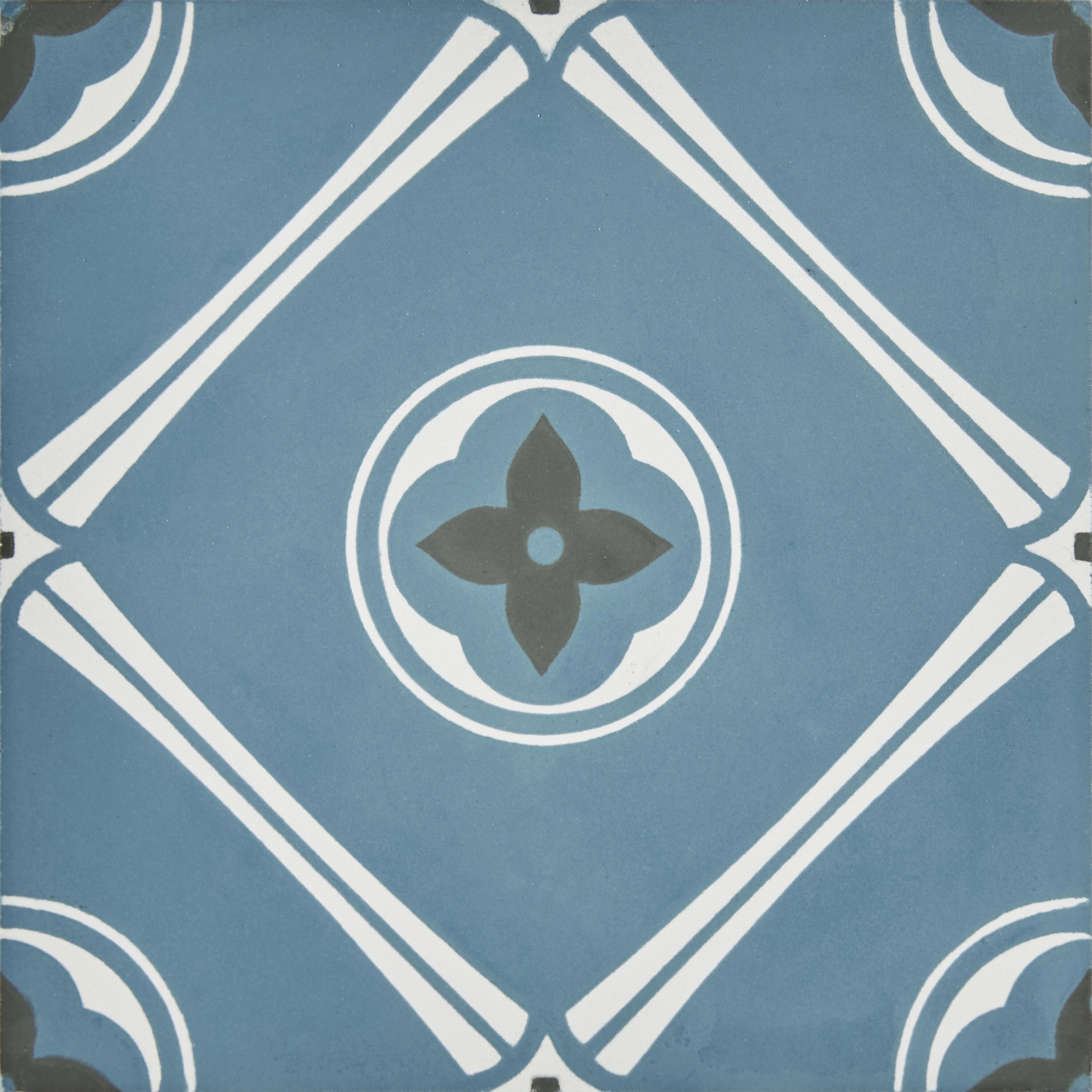 Carreau de ciment sol / mur Peonie pattern bleu l20 x L20 cm - 2