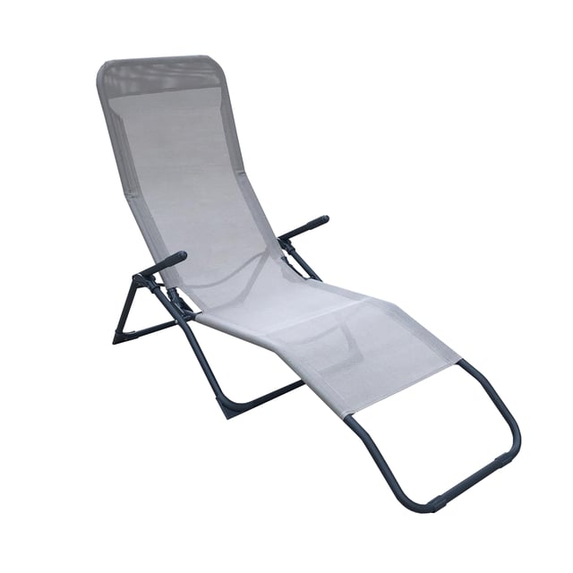 Bain de soleil FIESTA pliable en métal coloris gris - 2 positions