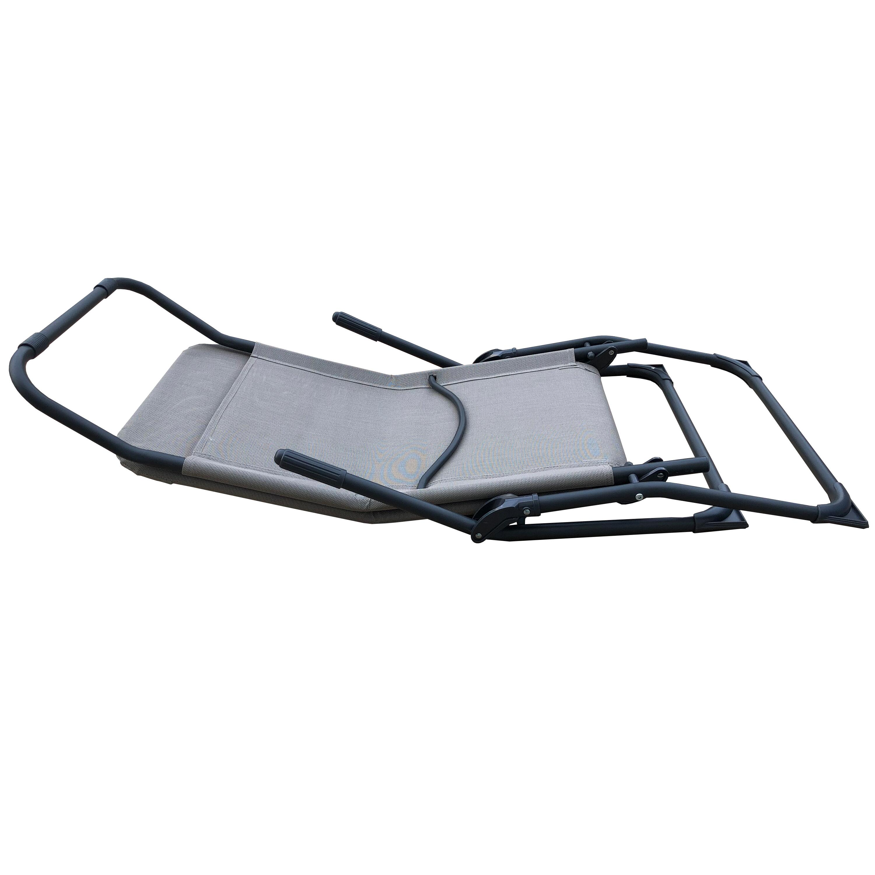 Bain de soleil FIESTA pliable en métal coloris gris - 2 positions - 3