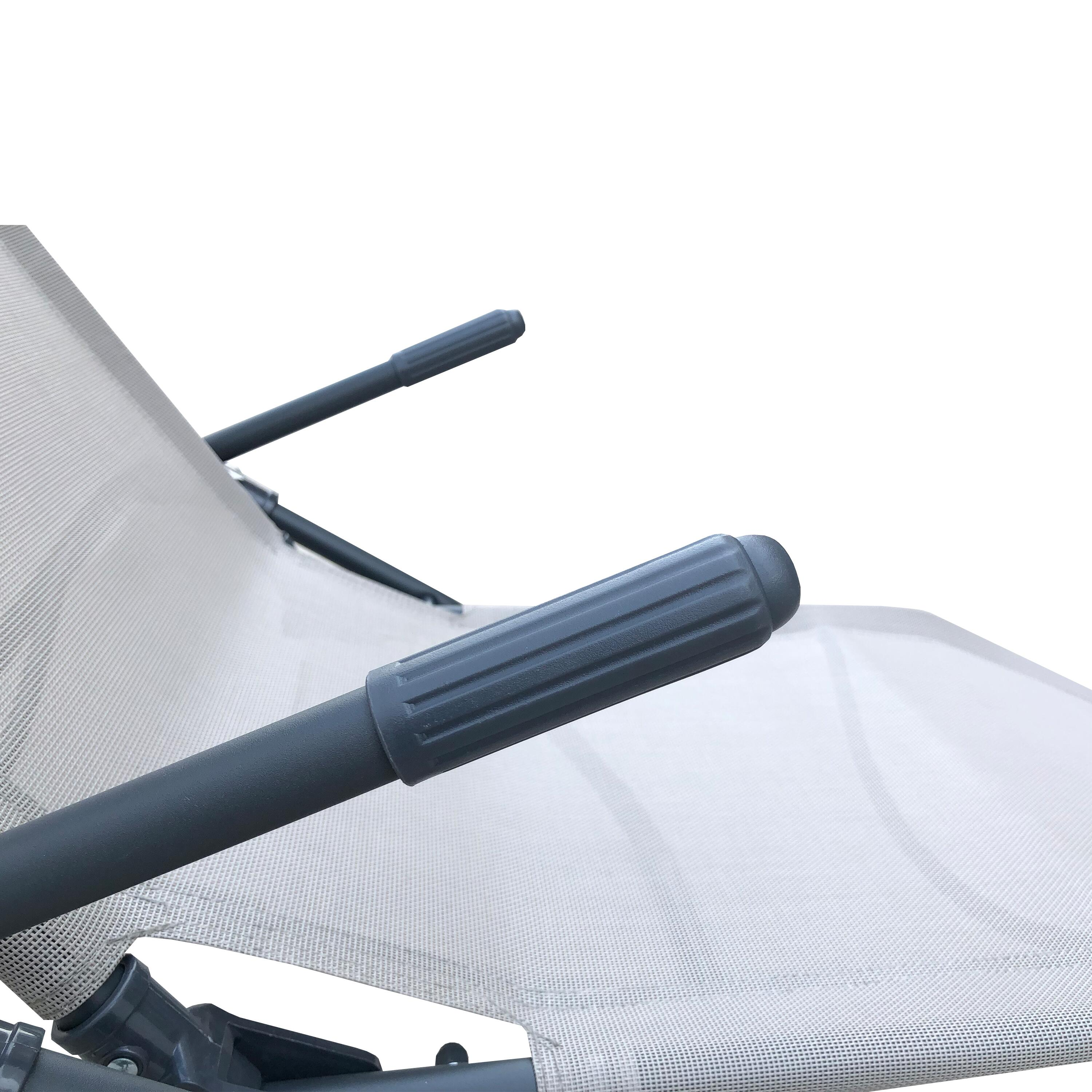 Bain de soleil FIESTA pliable en métal coloris gris - 2 positions - 4