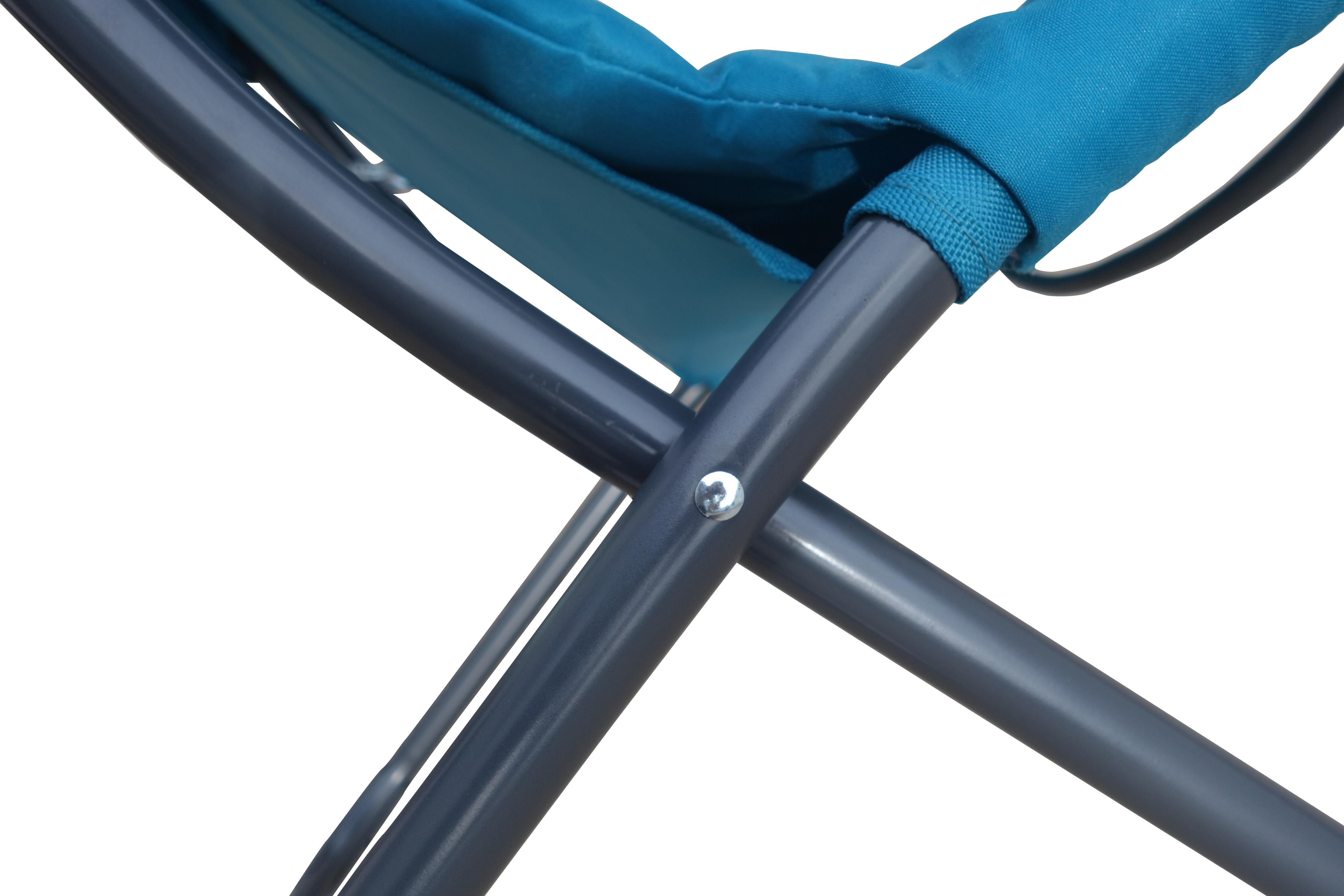 Relax de jardin MARSELLA pliable en métal coloris bleu - 5