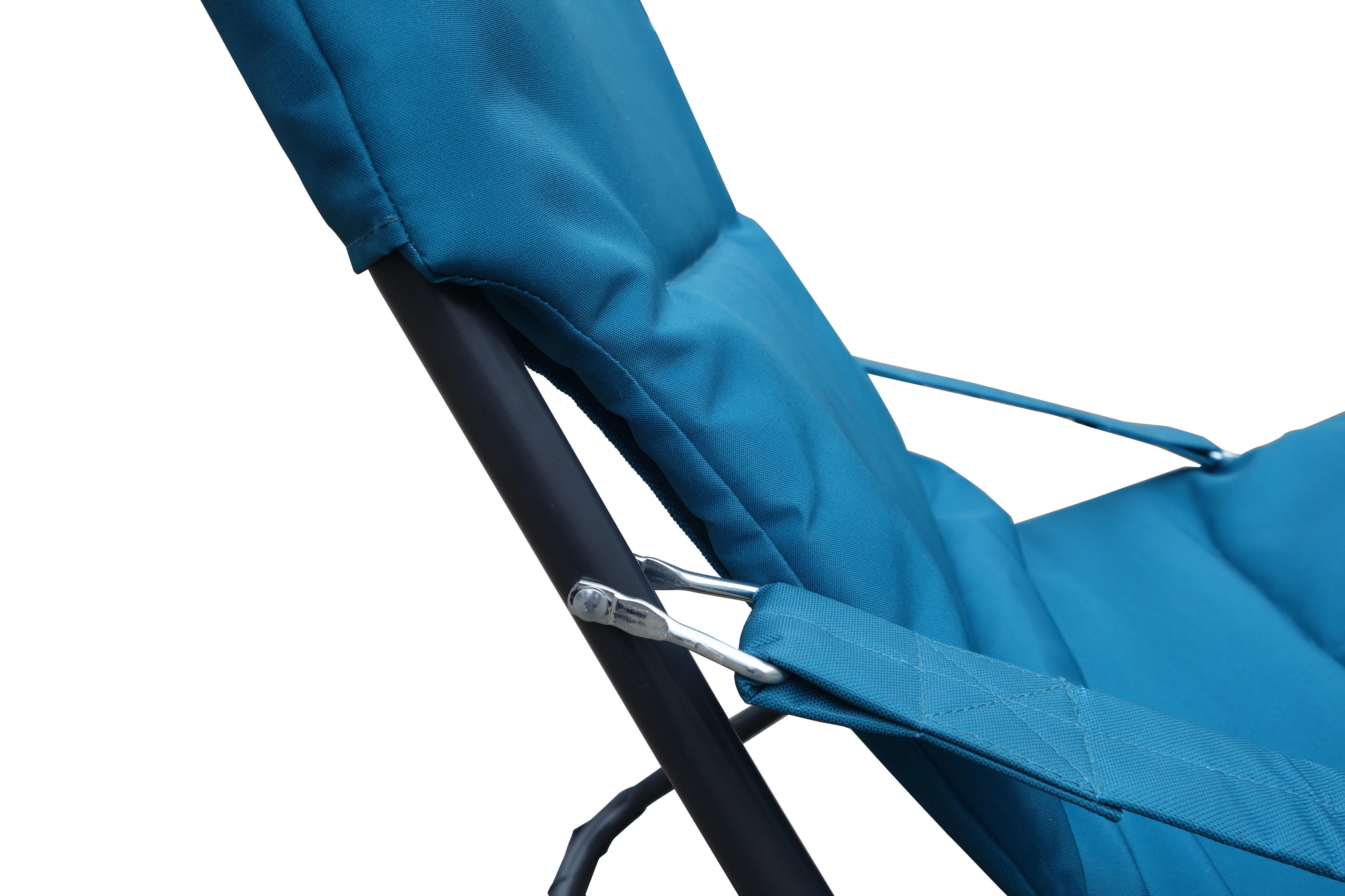 Relax de jardin MARSELLA pliable en métal coloris bleu - 2