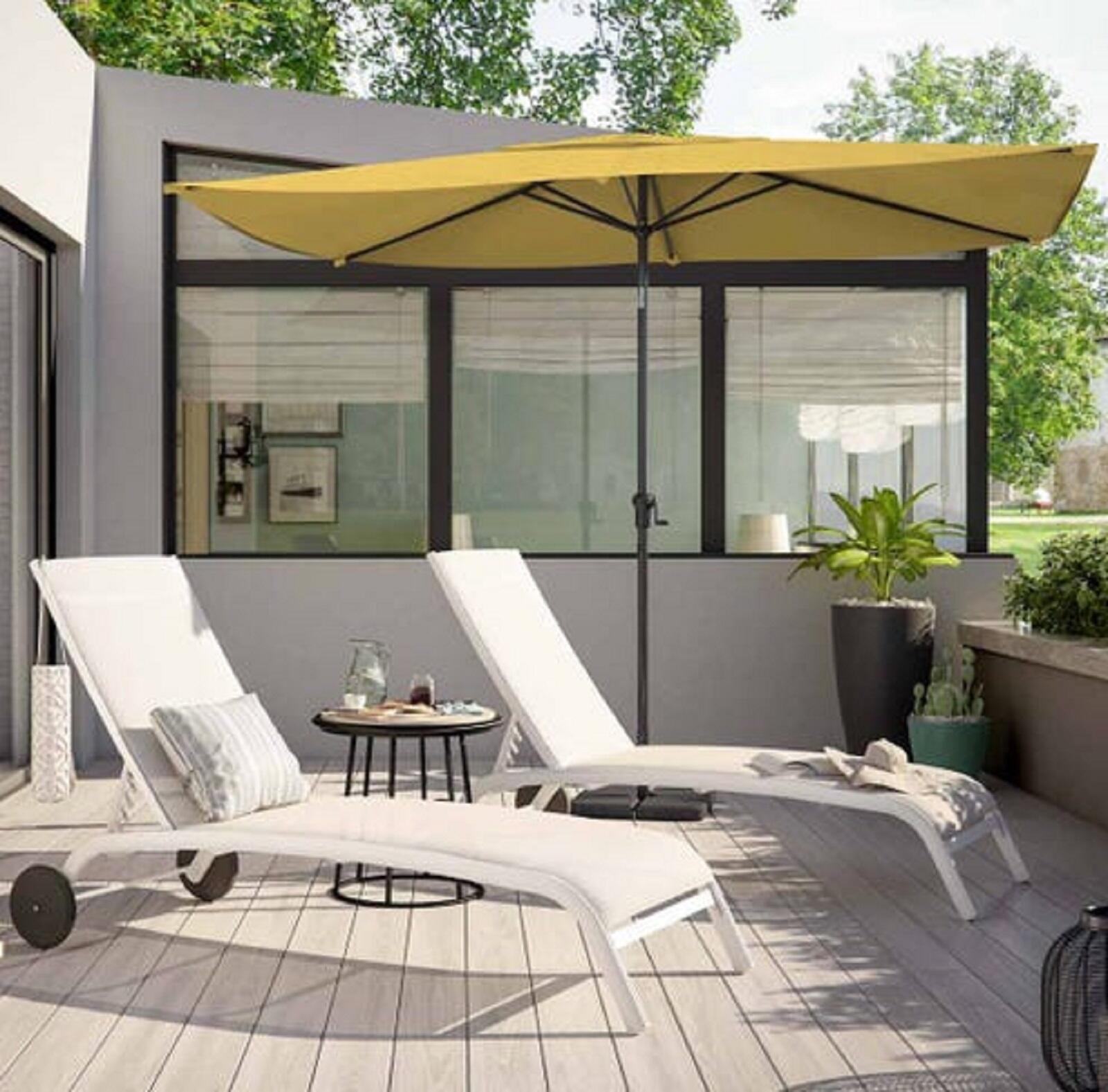 Parasol droit rectangulaire jaune Avea NATERIAL L.300 x l.194 cm - 2