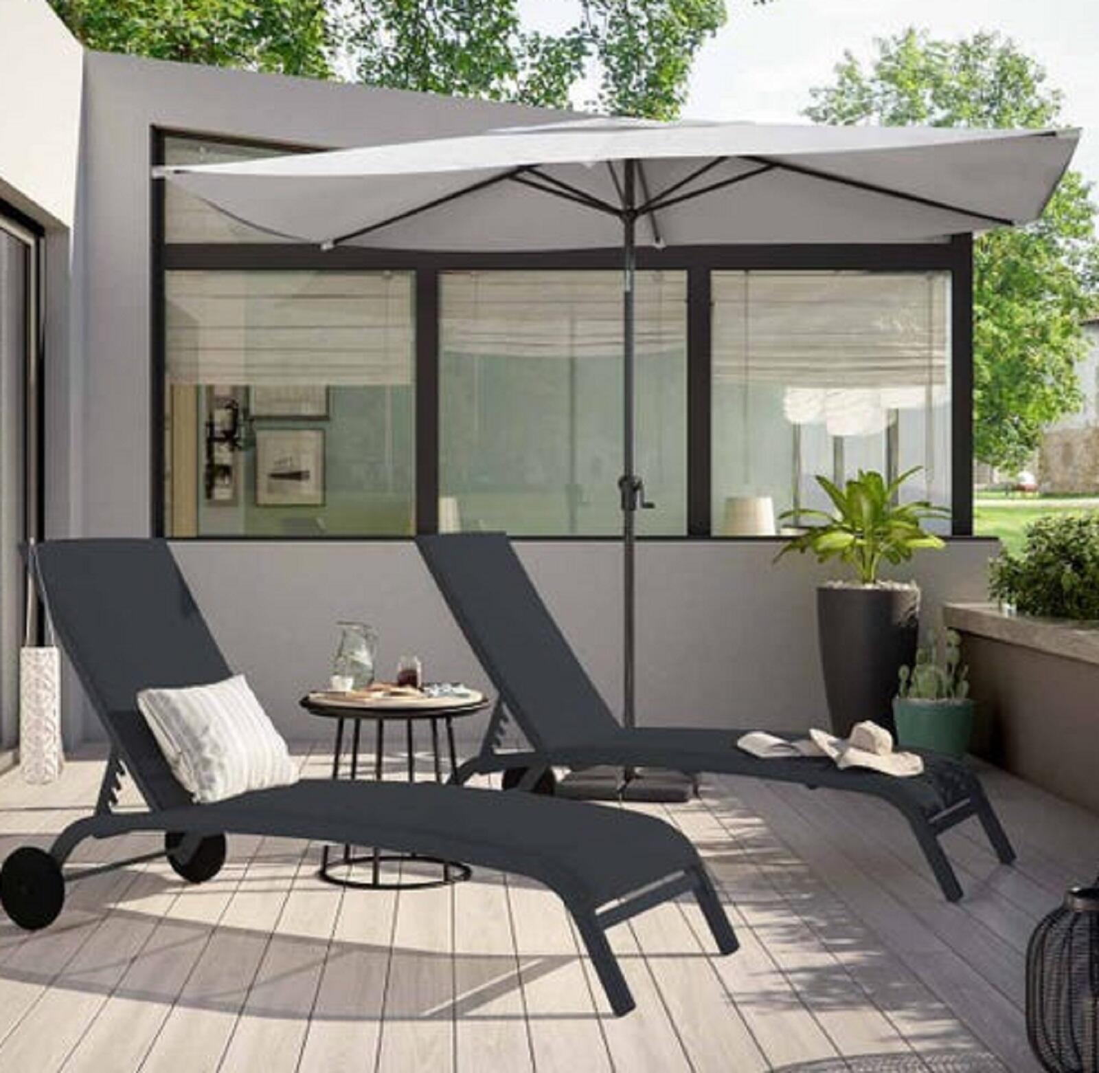 Parasol droit rectangulaire blanc Avea NATERIAL L.300 x l.194 cm - 2