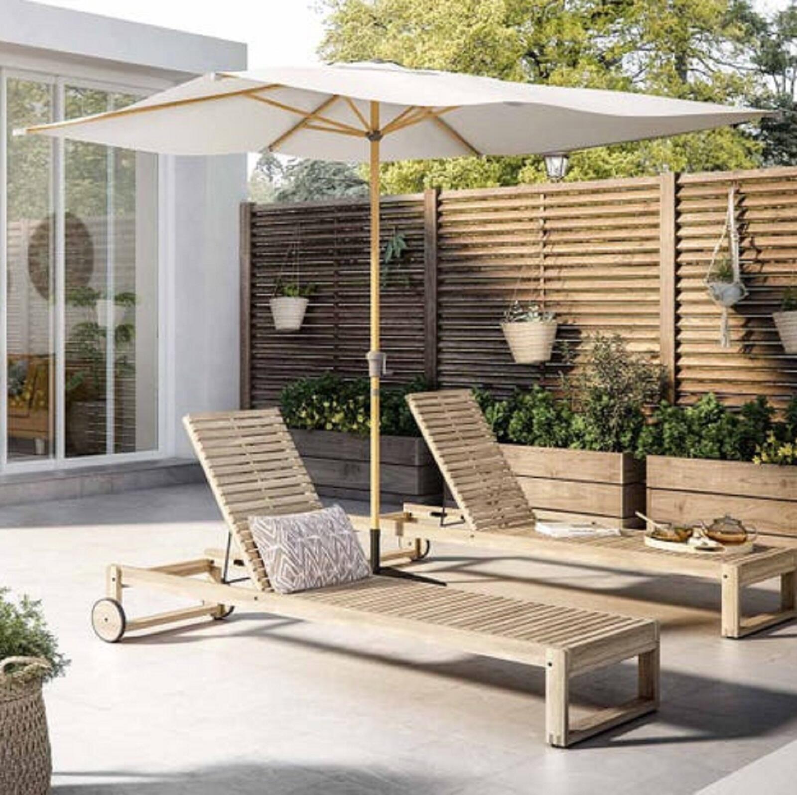 Parasol NATERIAL Agora blanc rectangulaire - 2