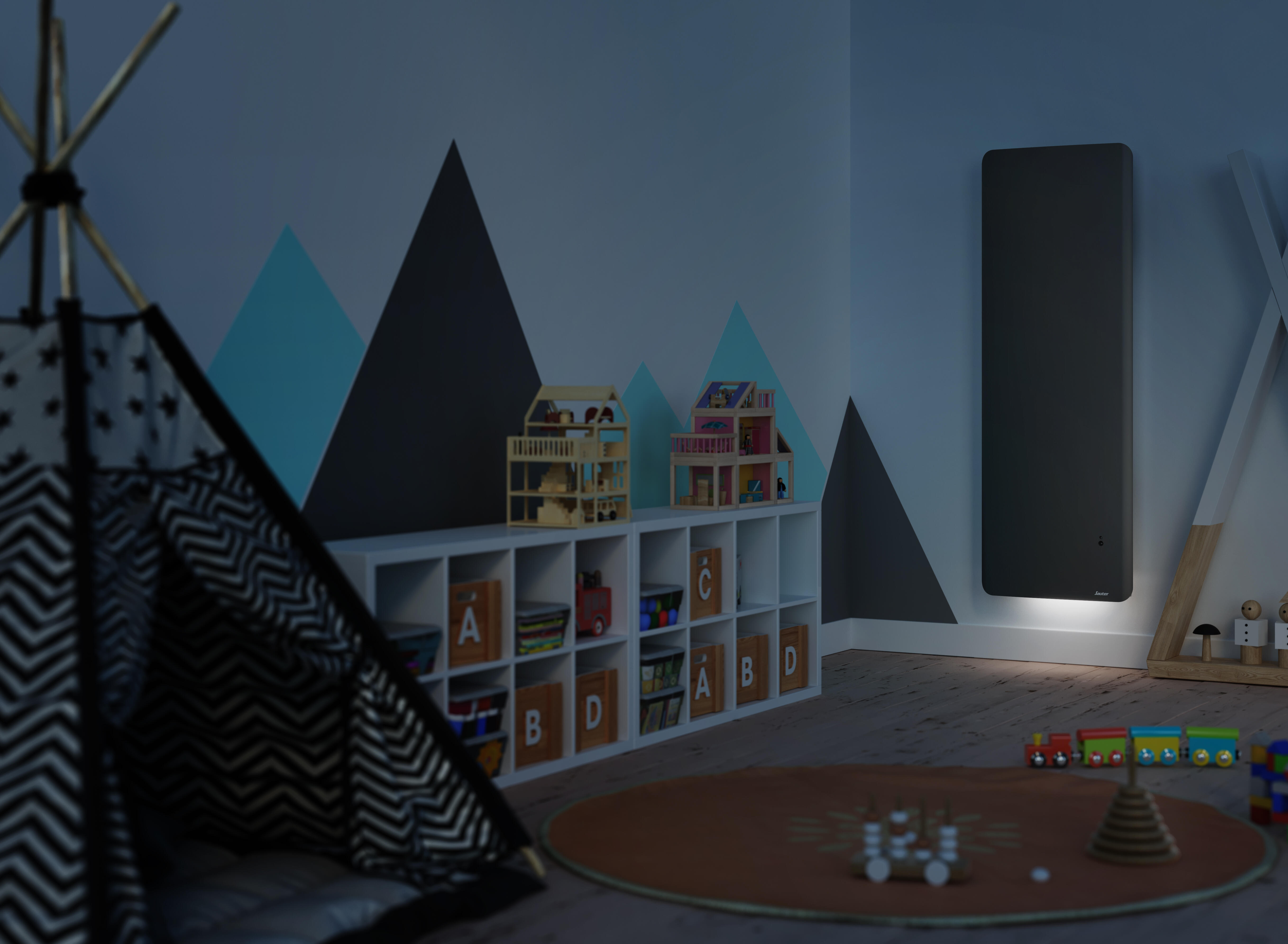 Radiateur électrique double système chauffant 1000W SAUTER Hekla vertical noir - 3