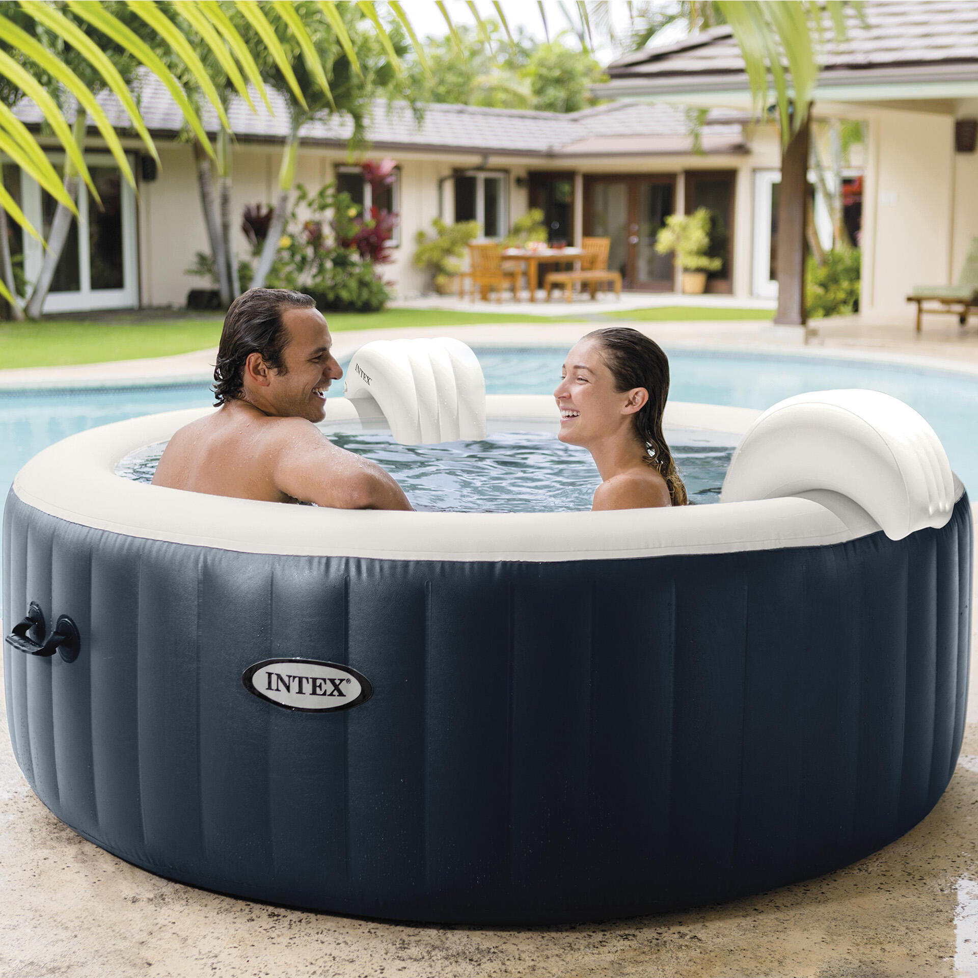 Pure spa gonflable INTEX Blue Navy rond 4 places - 7