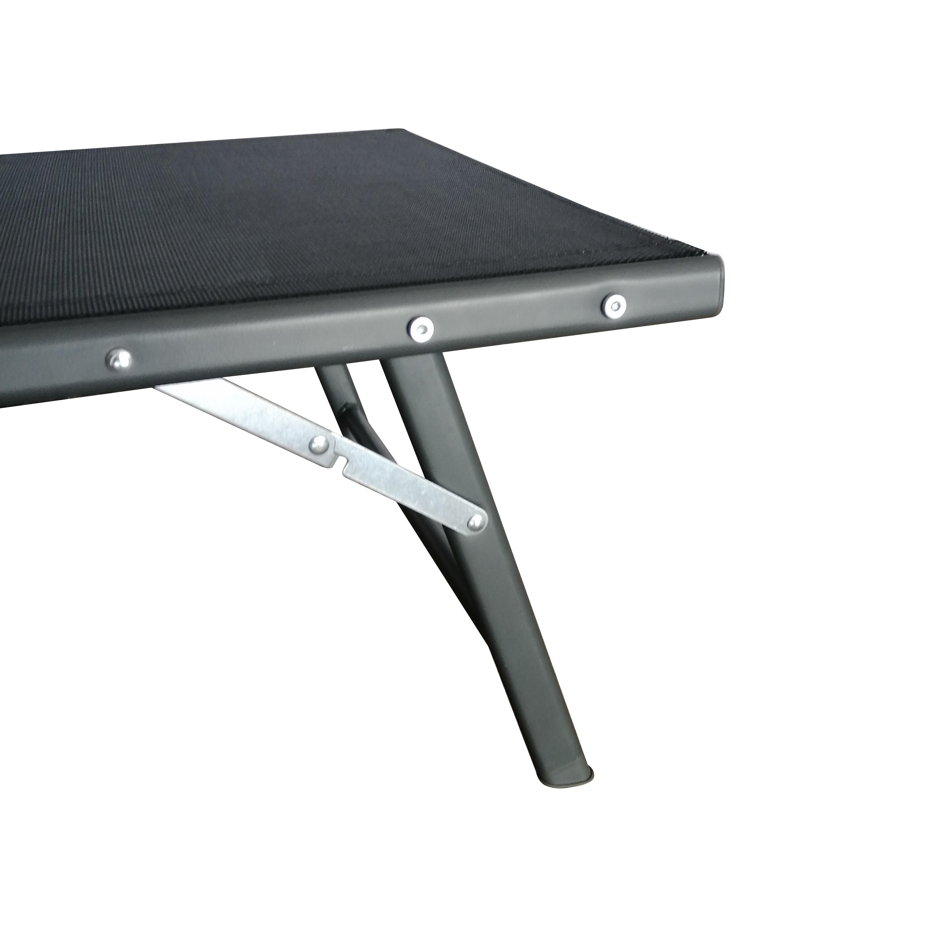 Bain de soleil MALLORCA en acier coloris noir - dossier réglable - 9