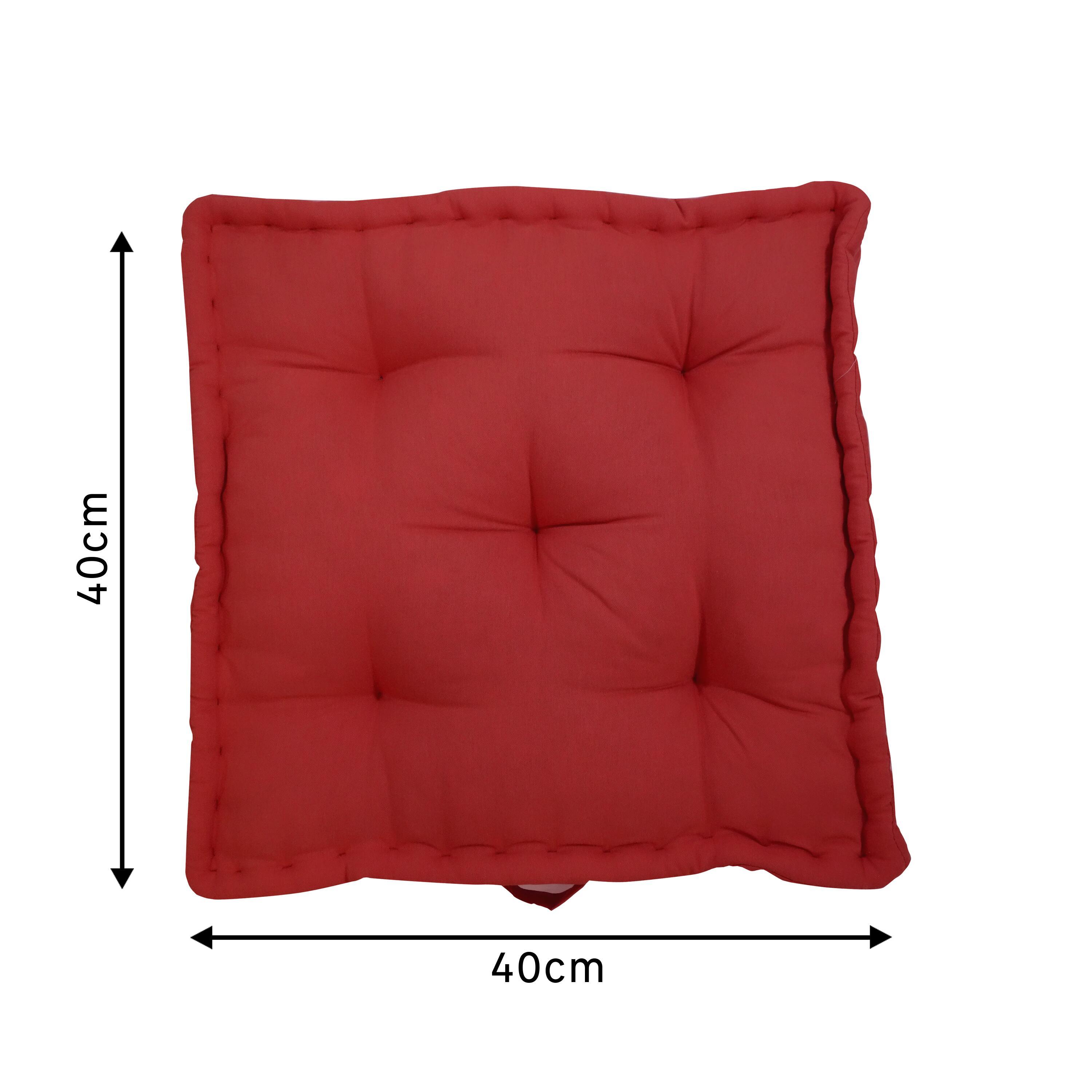 Cuscino da pavimento Futon INSPIRE Luck rosso carmen 40 x 40 cm - 4