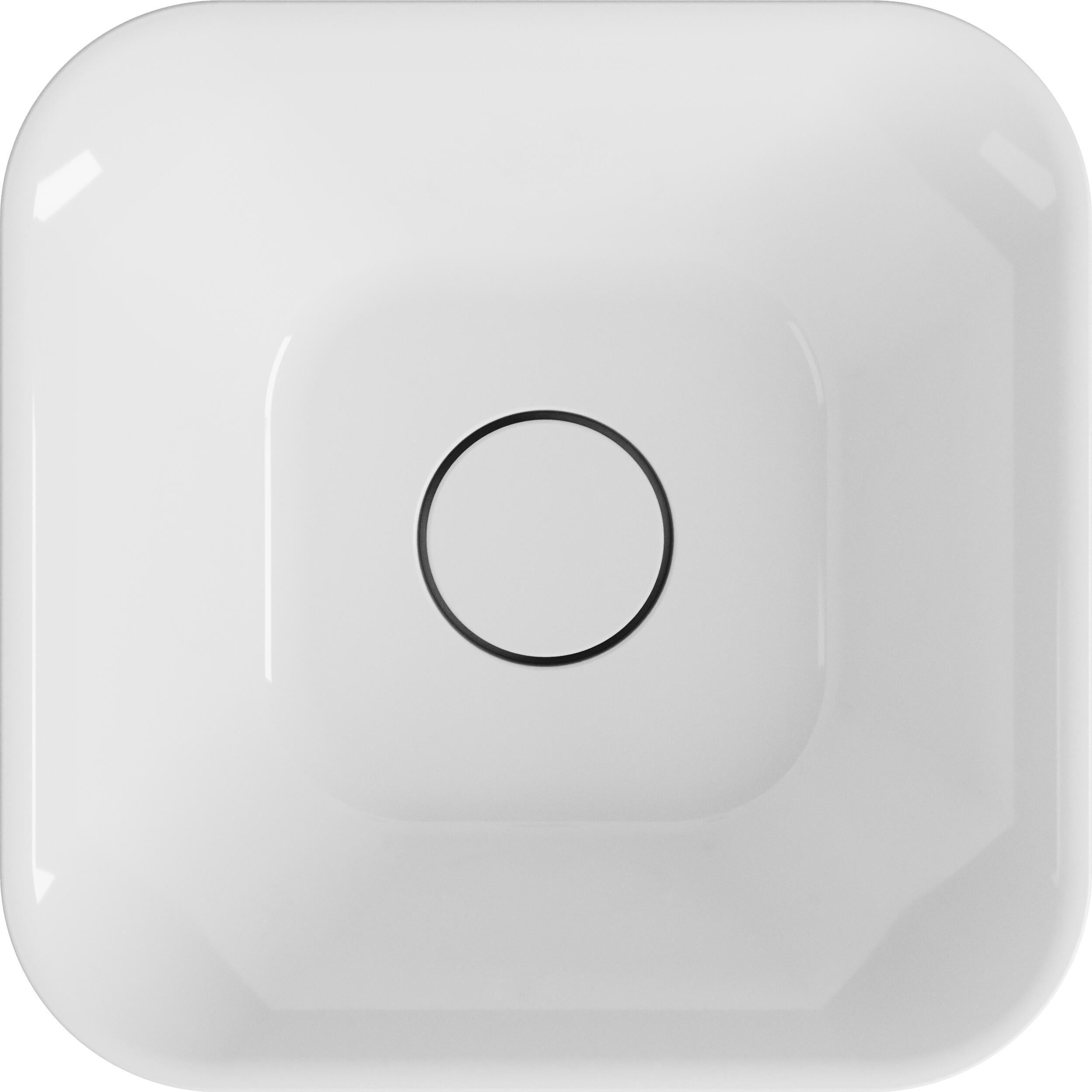 Lavabo da appoggio SENSEA Capsule quadrato in composito minerale di resina gelificata L 38 x H 15.3 x P 12.2 cm bianco lucido piletta non inclusa - 10