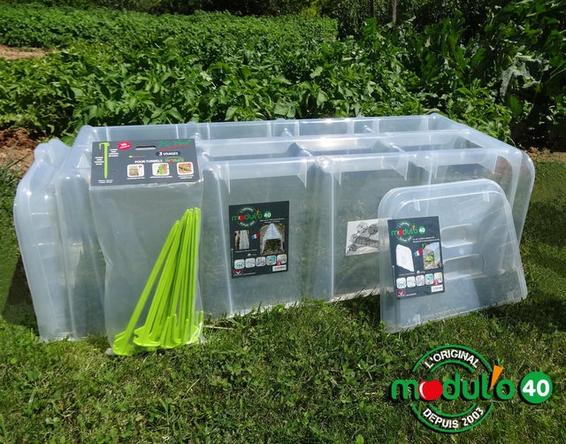 Mini-serre MODUL'O 40 lot 3 tunnels + accessoires