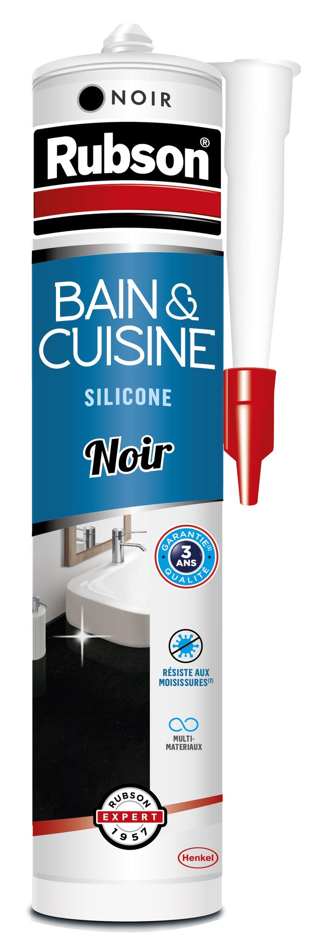 Silicone Bain et cuisine RUBSON, noir, 280 ml