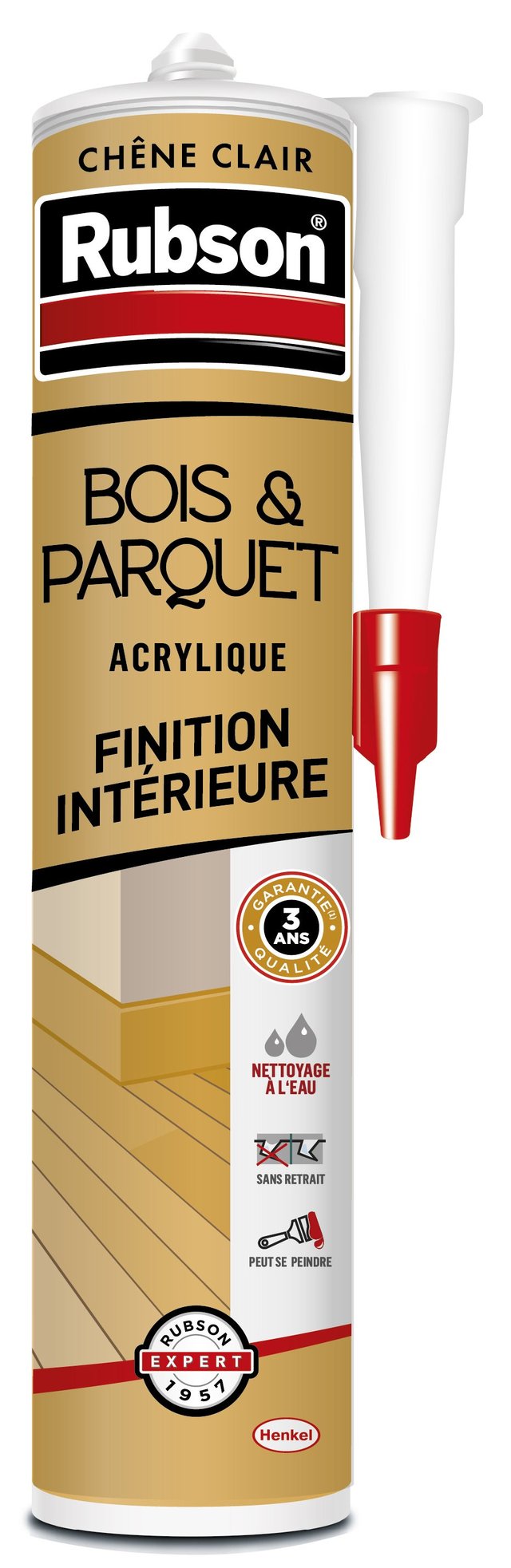 Mastic pour raccordement Bois et parquet RUBSON chêne, 280 ml